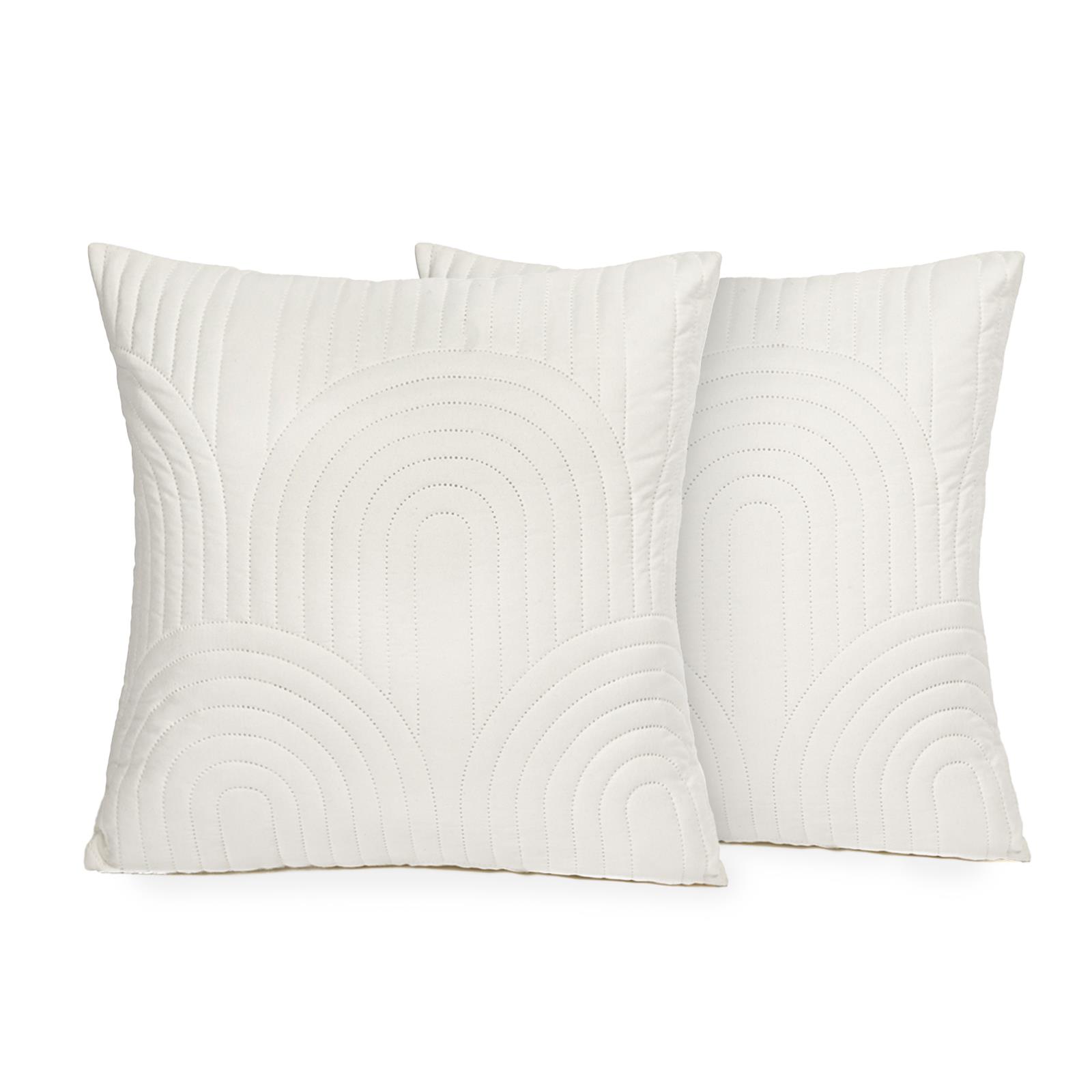 OHS Arches Quilted Cushion Covers Pinsonic Square Pillowcases Filled