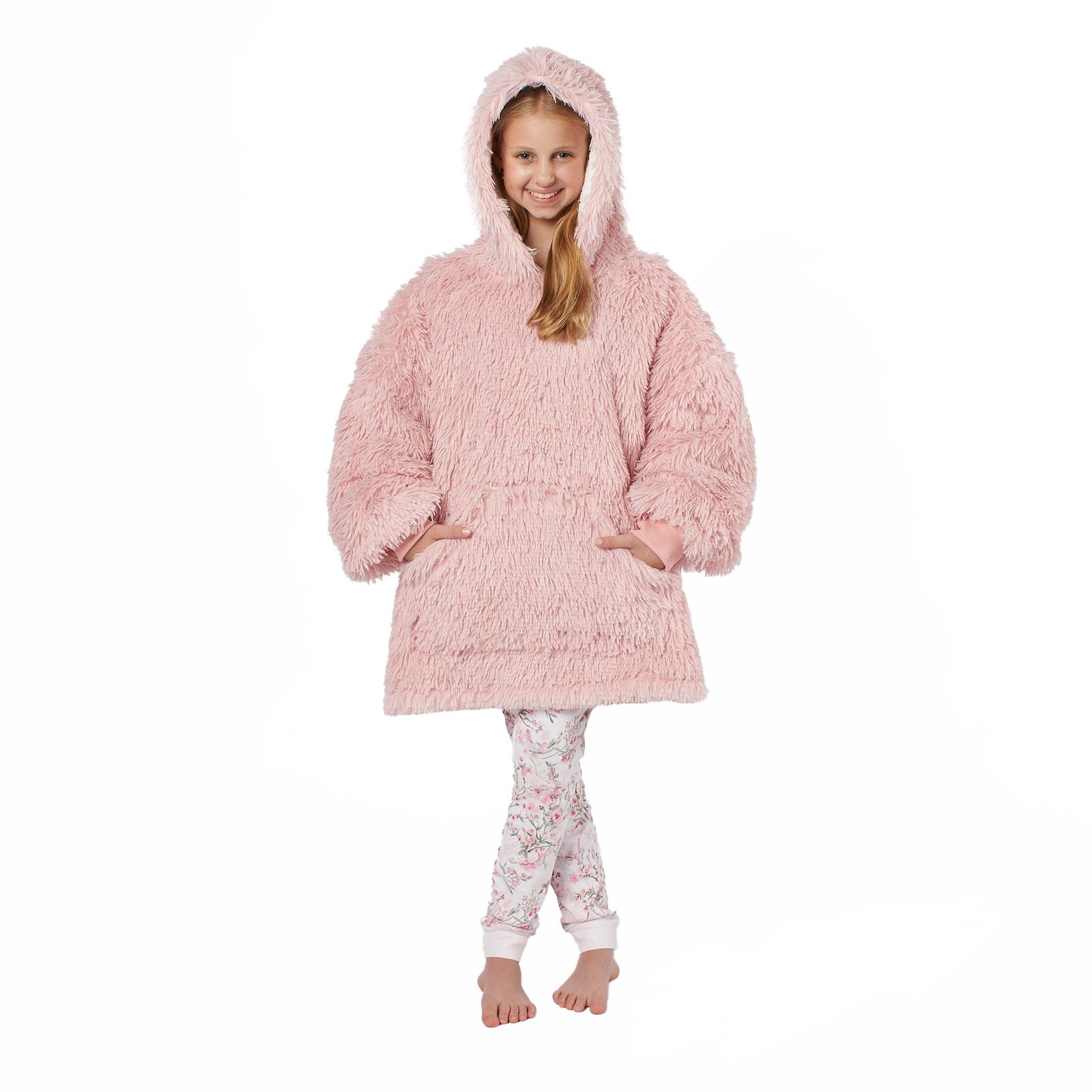 Kids Hoodie Blanket Oversized Sherpa Fleece Jumper Sweatshirt Soft Warm Throw - Picture 14 of 169