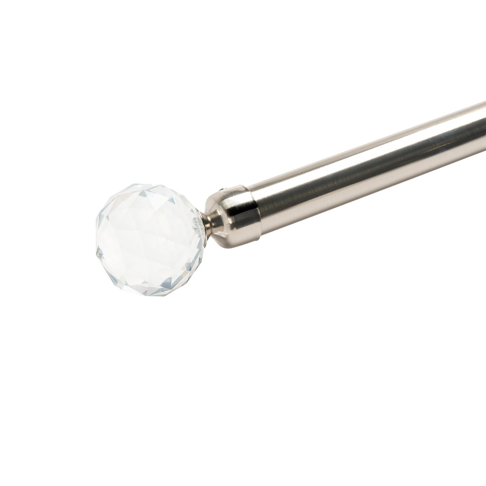 OHS 120-200cm Curtain Pole Extendable Metal 28mm Ball Trumpet Twist Finnials