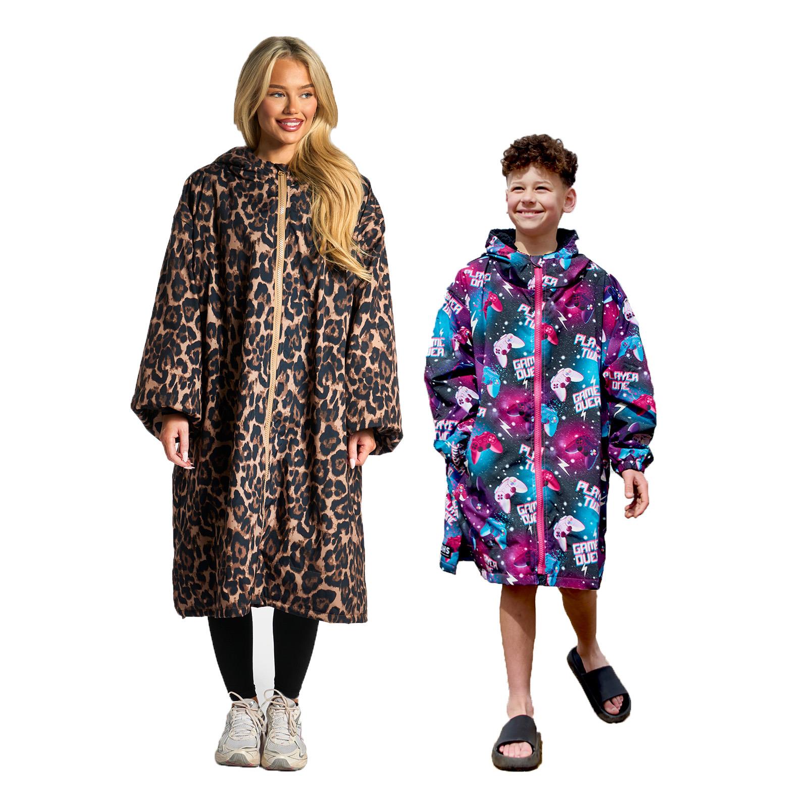 OHS Drying Changing Robe Sherpa Lined Water Resistant Oversize Coat Adults Kids