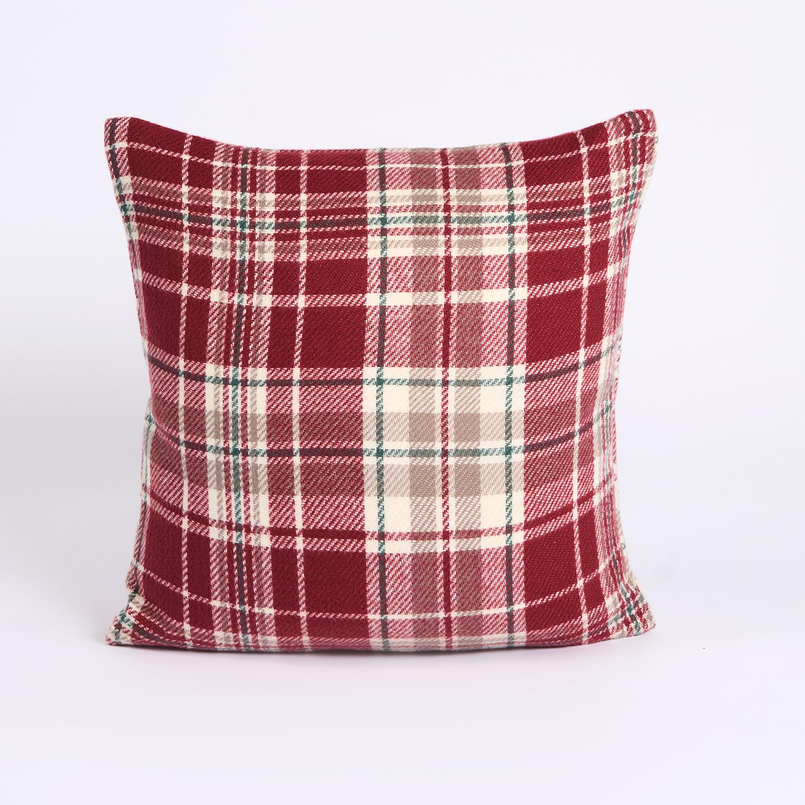 Woven Check Cushion Covers Tartan Pack of 2/4 Filled Case Pad Set 18