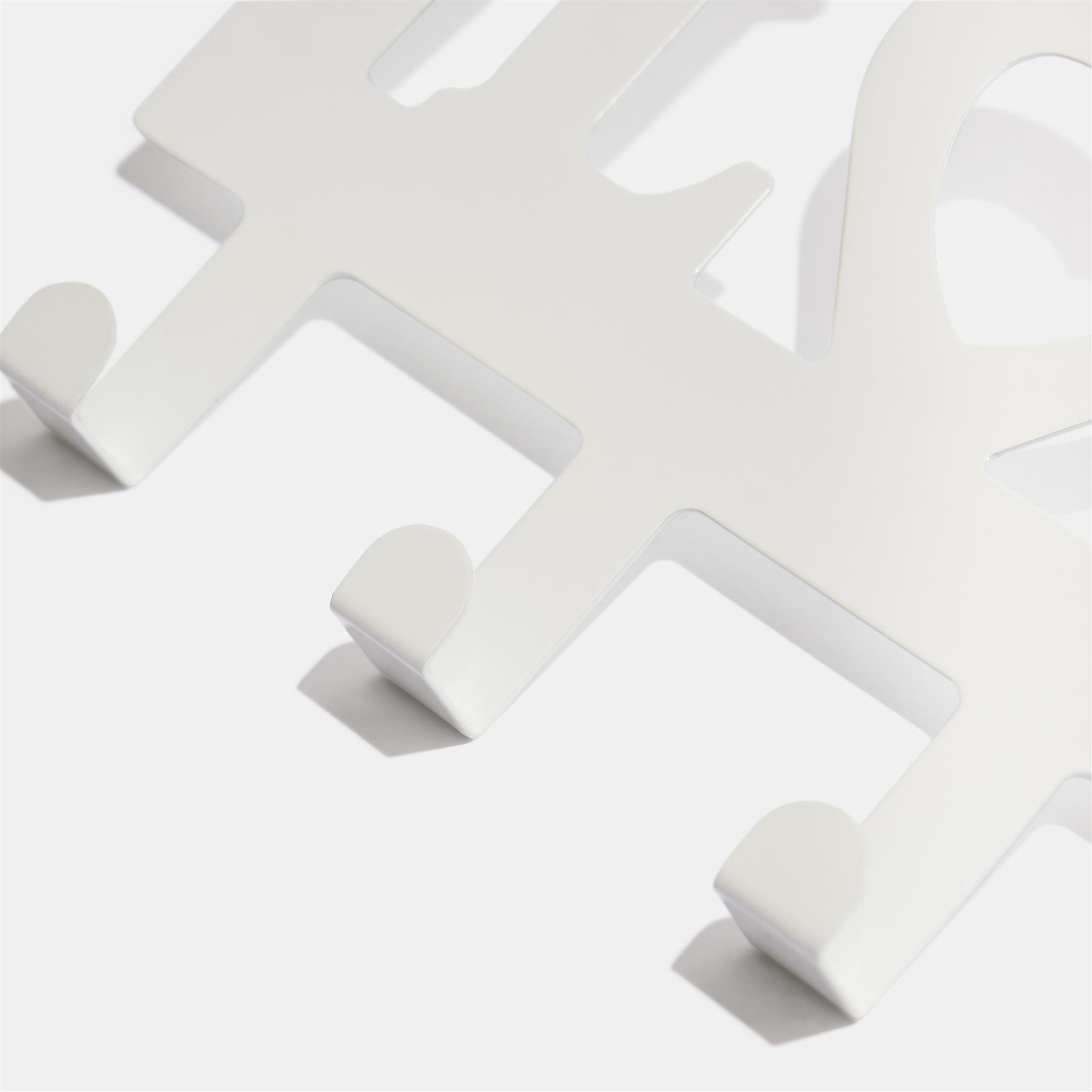 Over Door 5 Hook Clothes Coat Hanger Love Organiser Space Saving Home Decor Rail