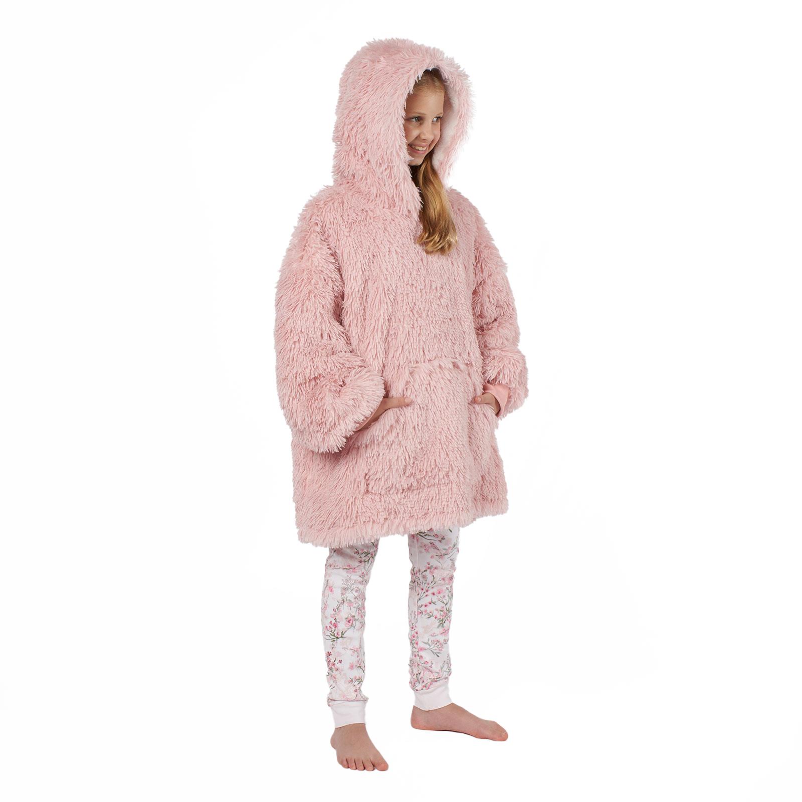 Kids Hoodie Blanket Oversized Sherpa Fleece Jumper Sweatshirt Soft Warm Throw - Picture 15 of 169