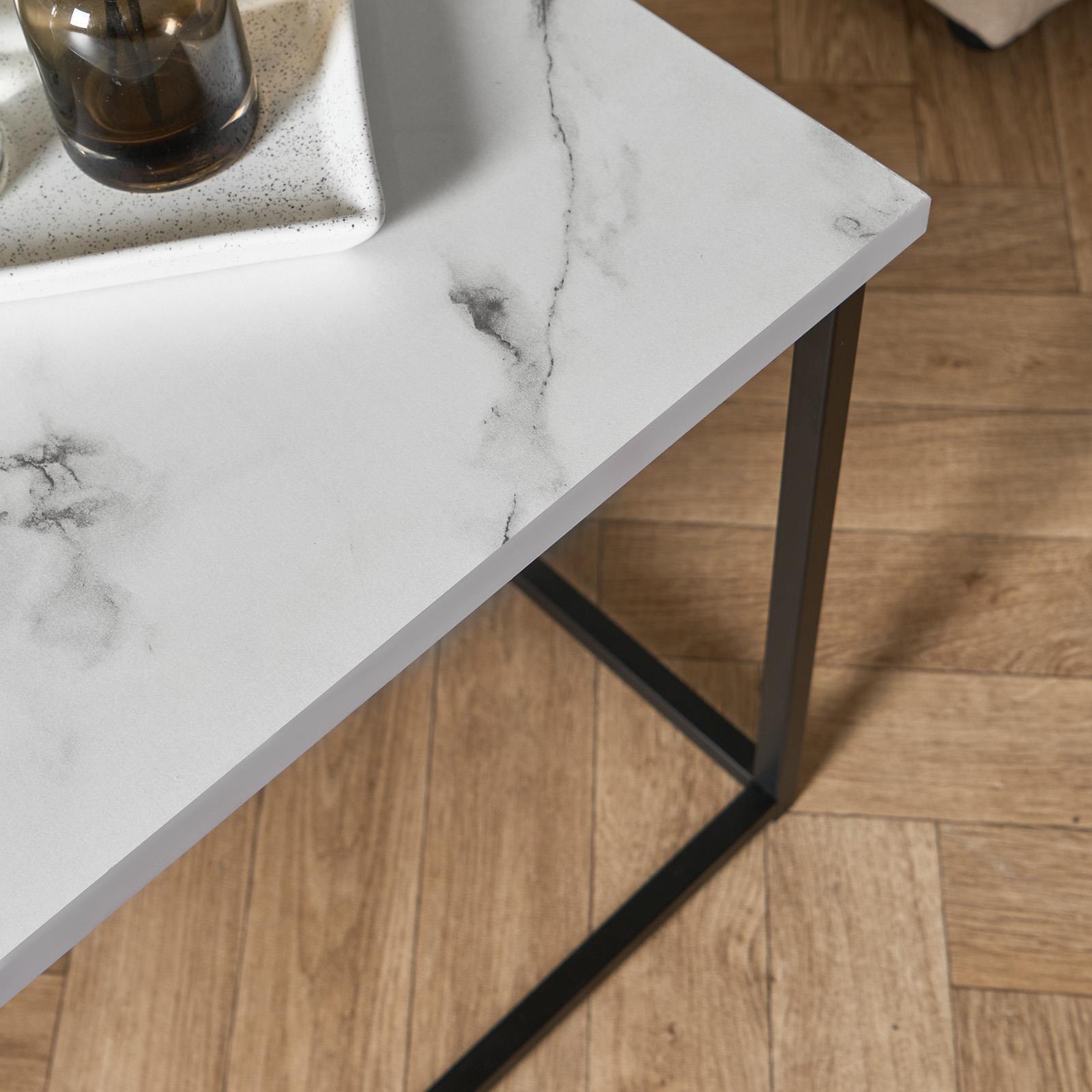 Coffee Table Marble Bedside End Living Room Modern Office Metal Frame Home Decor - Picture 25 of 28