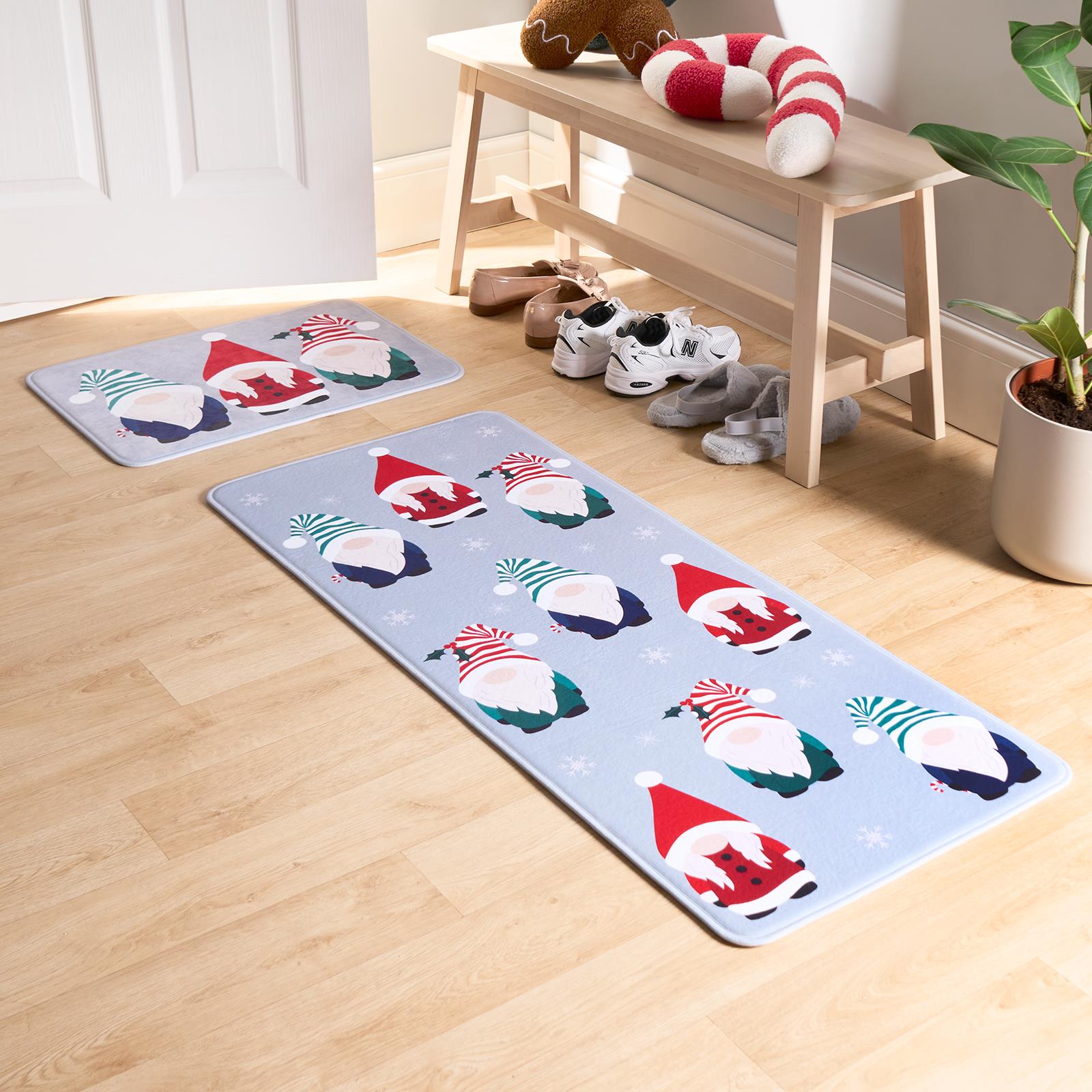 OHS Print Doormat Runner Xmas Festive Decorative Hallway Rug Kitchen Floor Mat