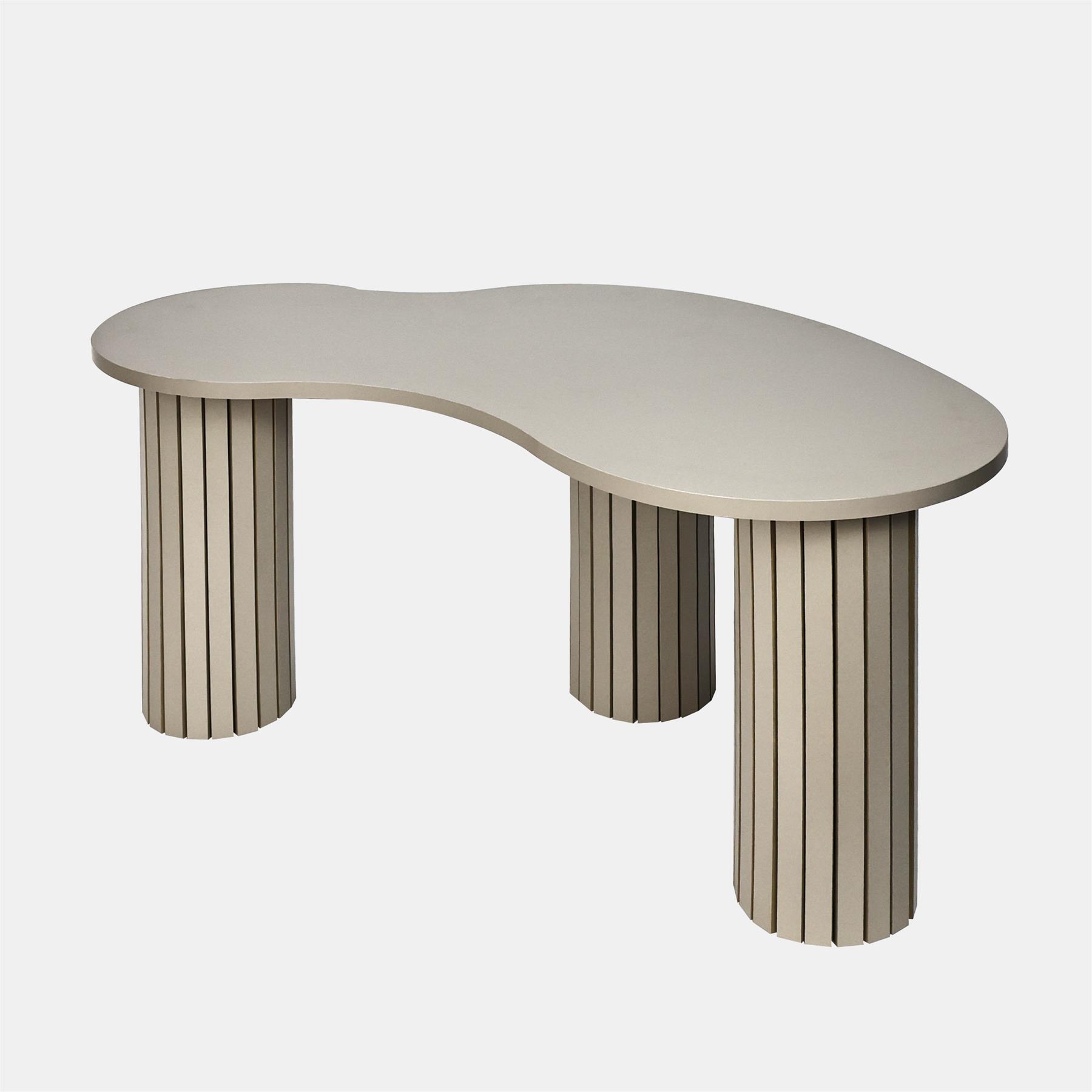 OHS Madison Coffee Table Ribbed MDF Irregular Living Room Home Decor