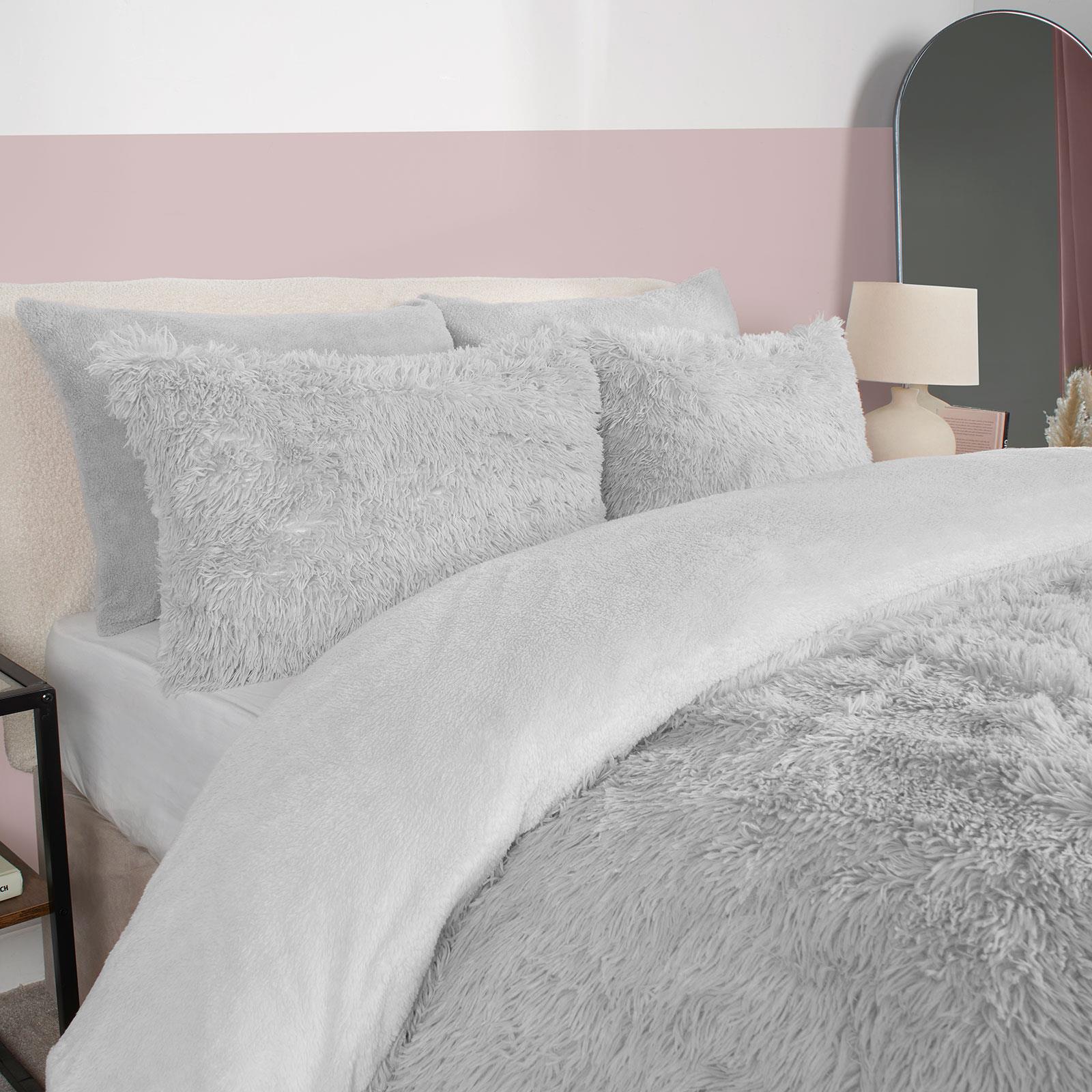 OHS Teddy Bedding Set Soft Fleece Faux Fur Fluffy Cosy Warm Duvet Cover