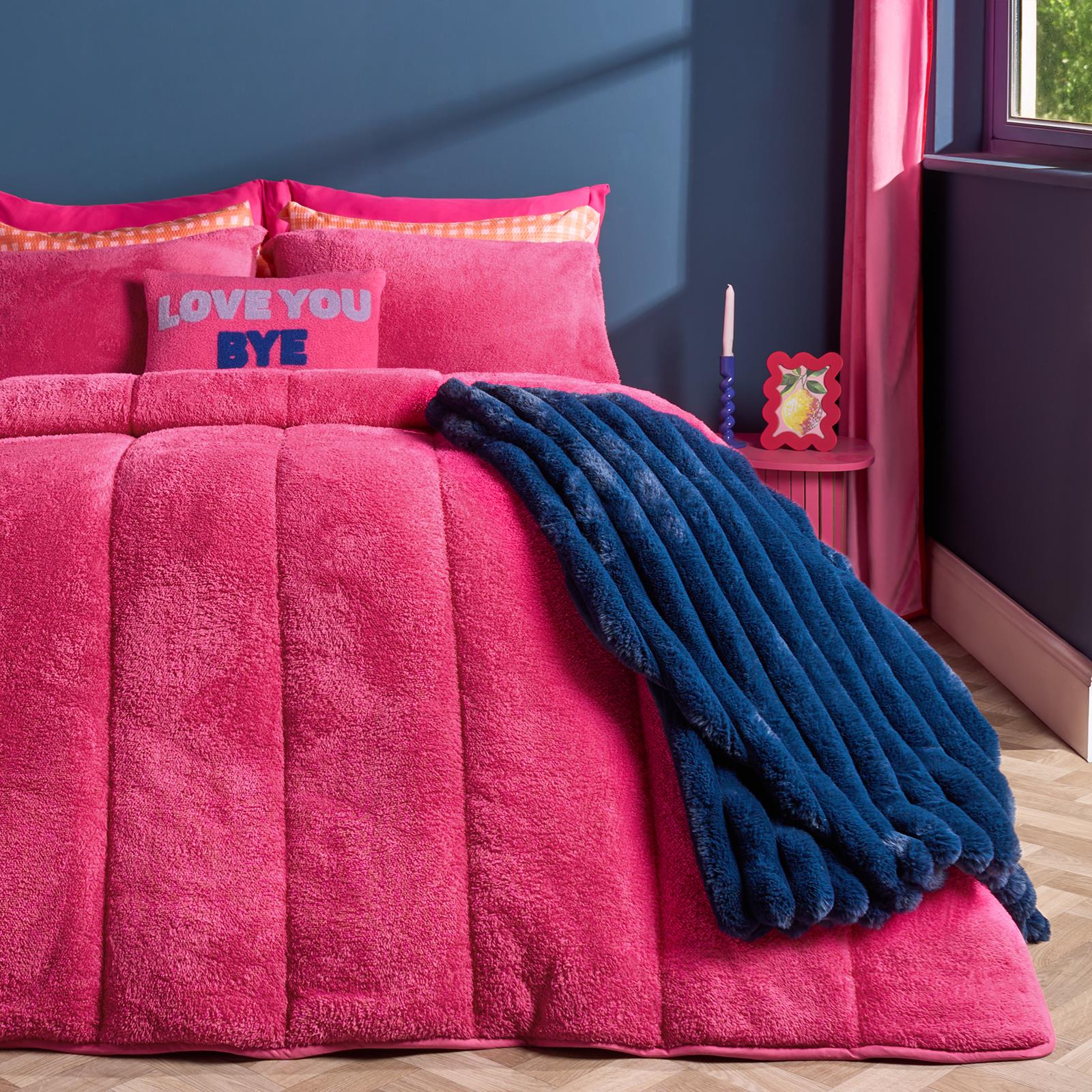 OHS Coverless Duvet 10.5 TOG Teddy Fleece Pillowcase Bedding Set Double King