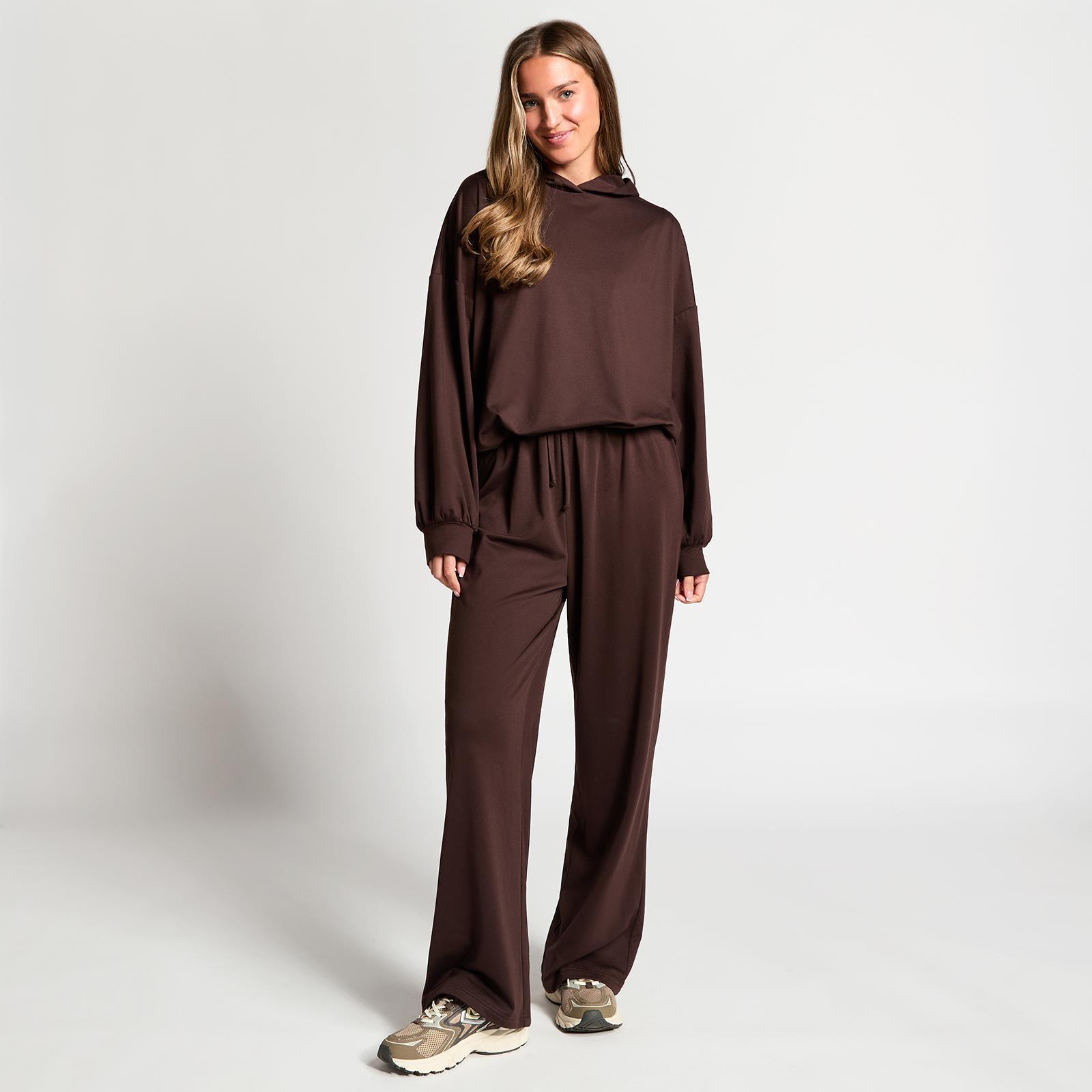 OHS Bubble Hem Co-Ord Set Hoodie Drawstring Relaxed Joggers Tracksuit Loungewear