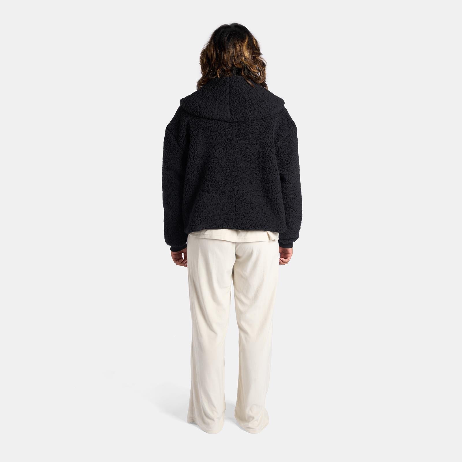 OHS Waterfall Short Cardigan Teddy Fleece Open Front Wrap Loungewear Outwear
