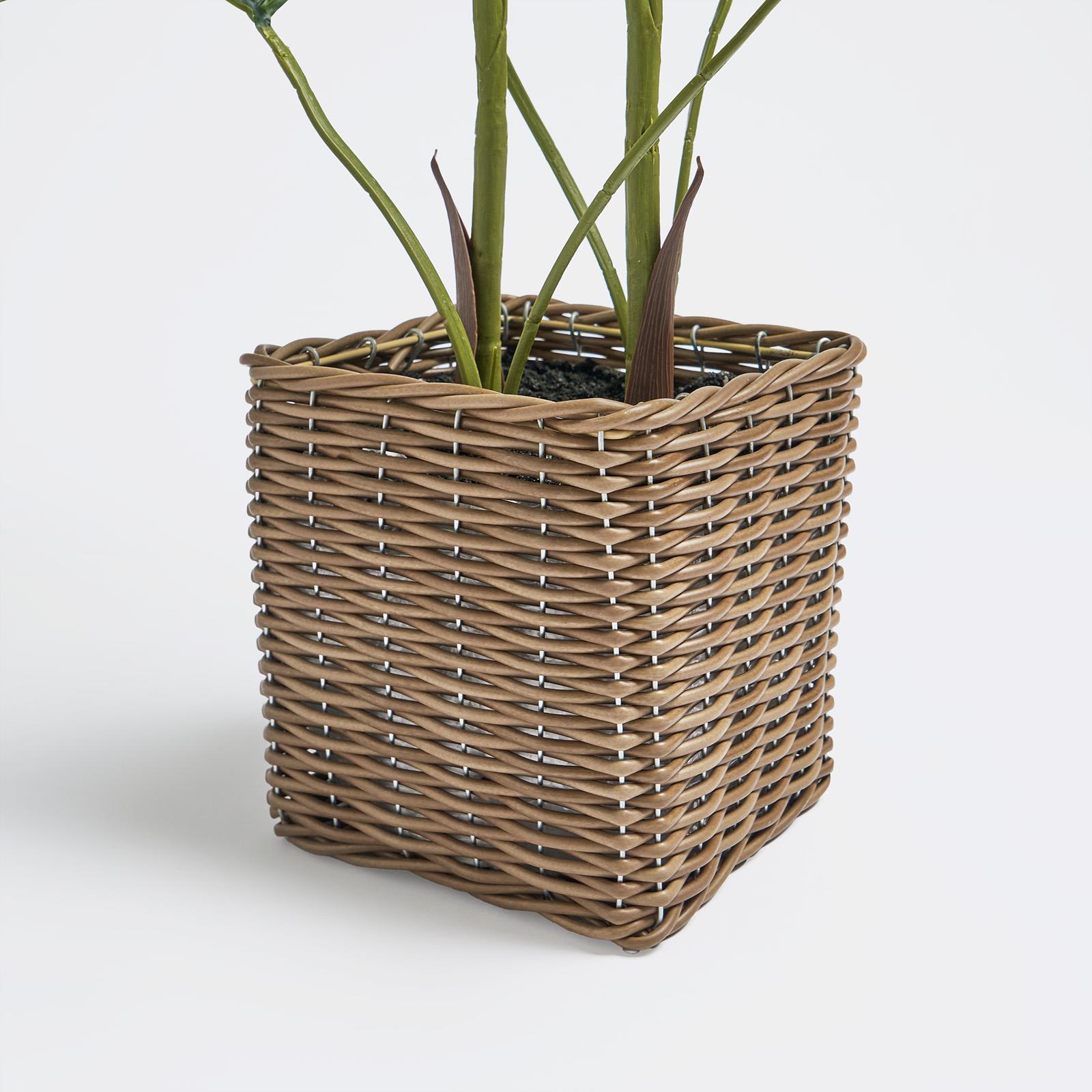 OHS Artificial Tree Plant Foliage in Basket Pot Palm Olive Leaves Tabletop Decor