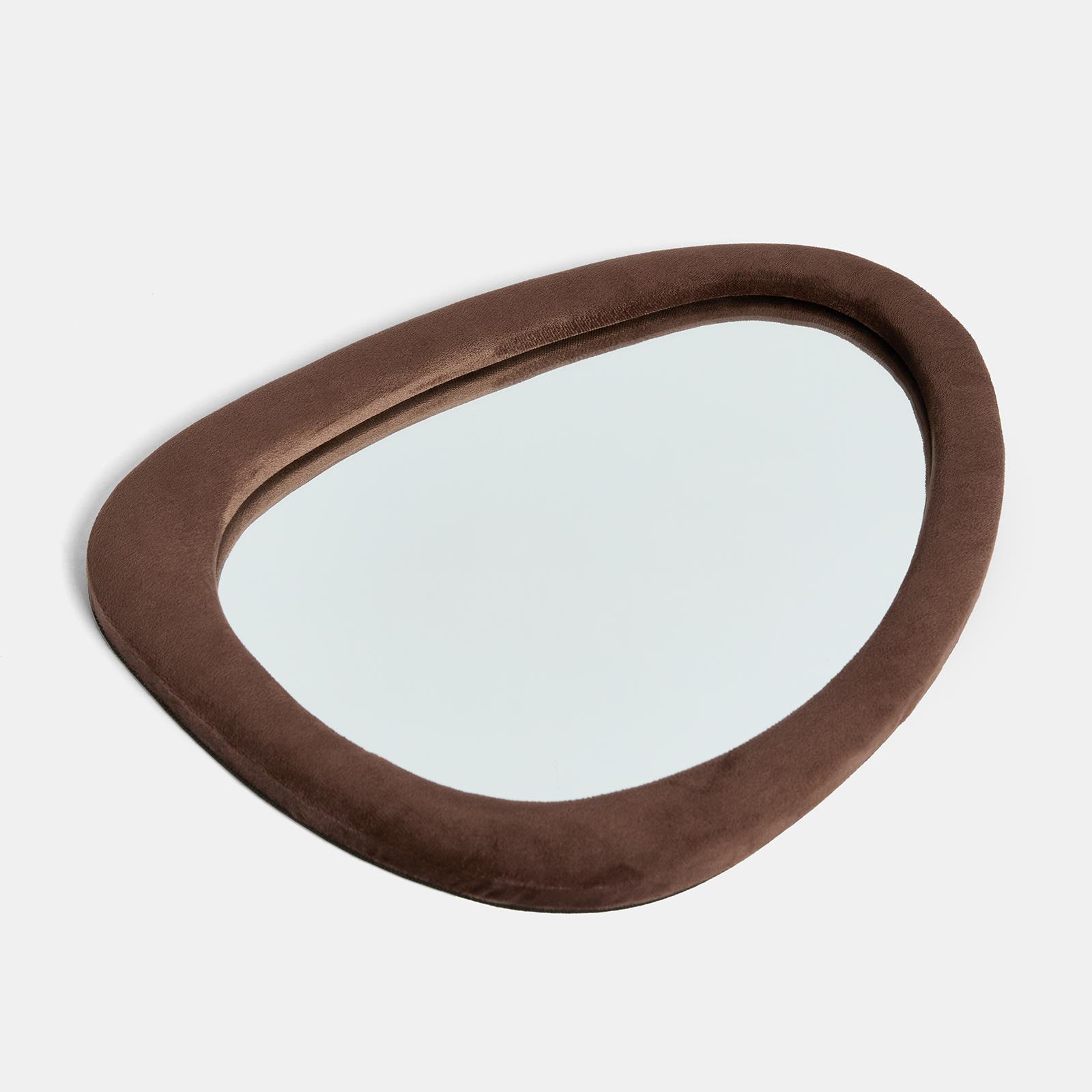 OHS Wall Mirror Matte Velvet Irregular Home Decor Vanity Living Room Bedroom