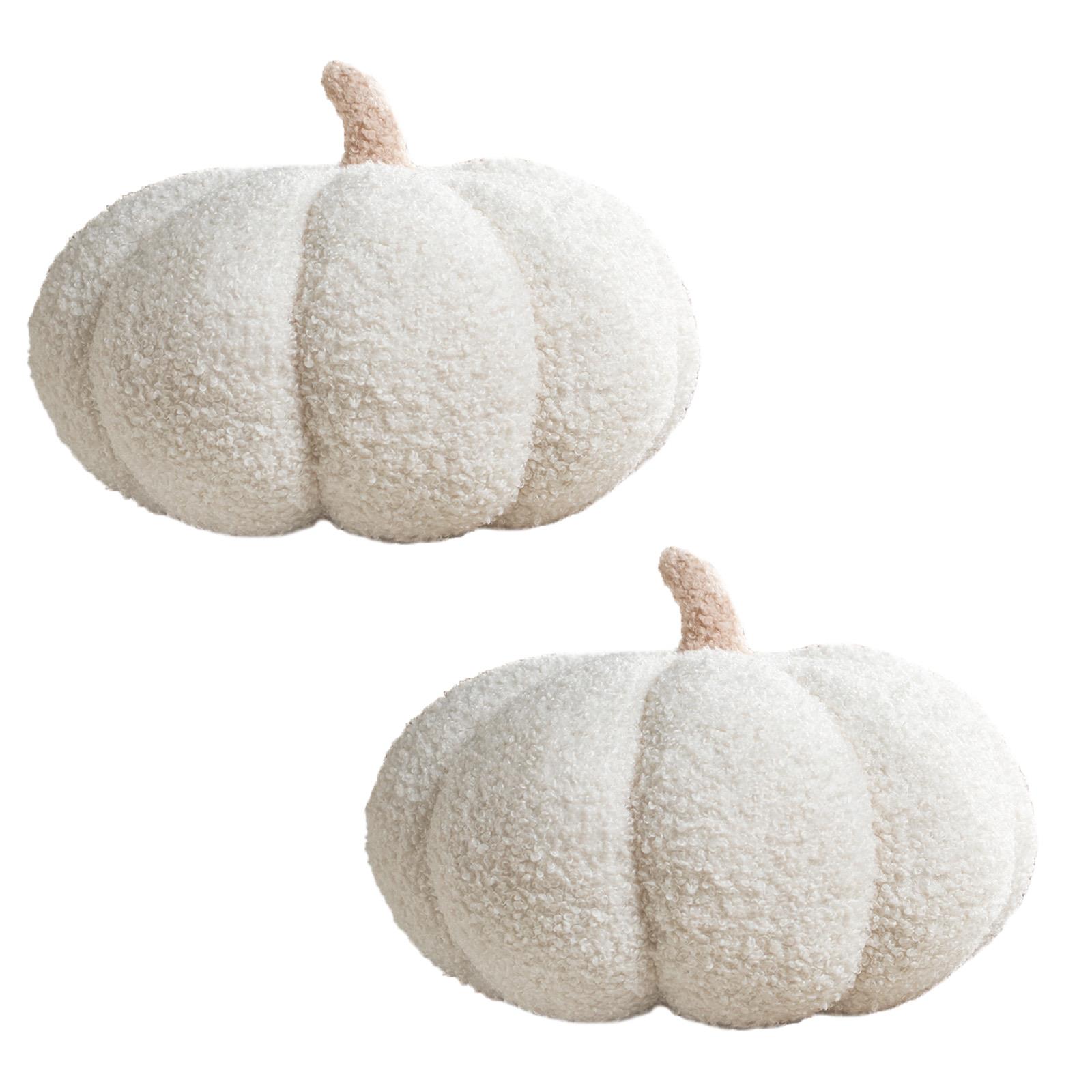 Pumpkin Sofa Cushion Soft Fleece Filled 1/2 Pack Autumn Plush Home Decor Plump