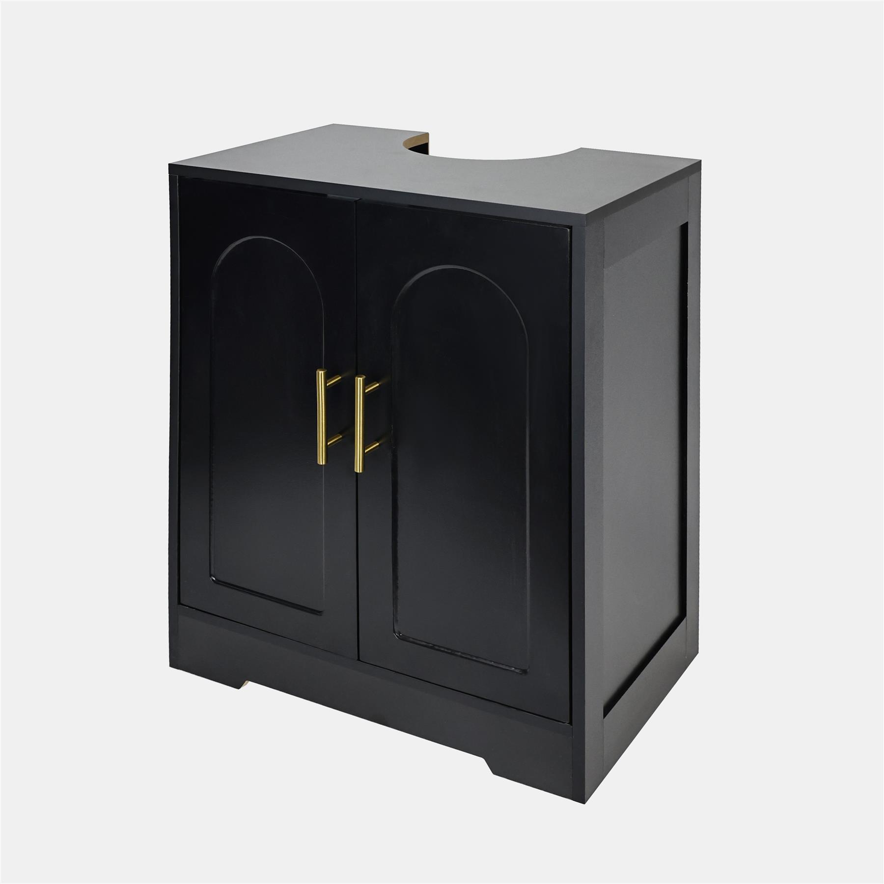 OHS Arch Under Sink Bathroom Cabinet with 2 Doors Wooden Under Basin Storage