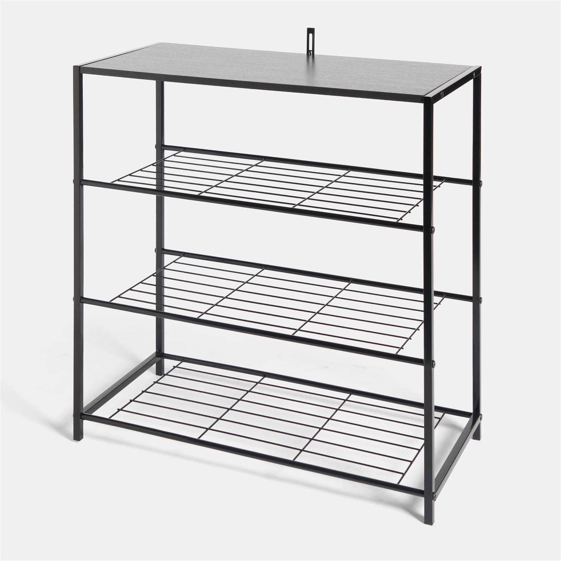 OHS Manhattan Shelf Storage 4 Tier Shoe Organiser Unit Hallway Office Home