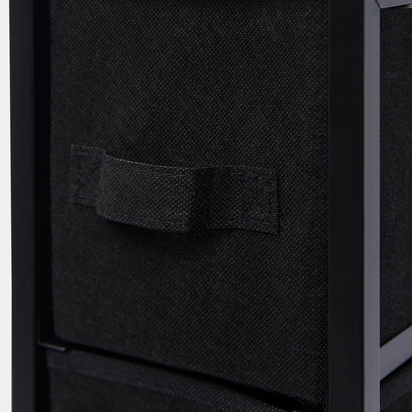 Narrow 4 Drawer Storage Cabinet Bedside Table Unit Clothes Home Fabric Organiser