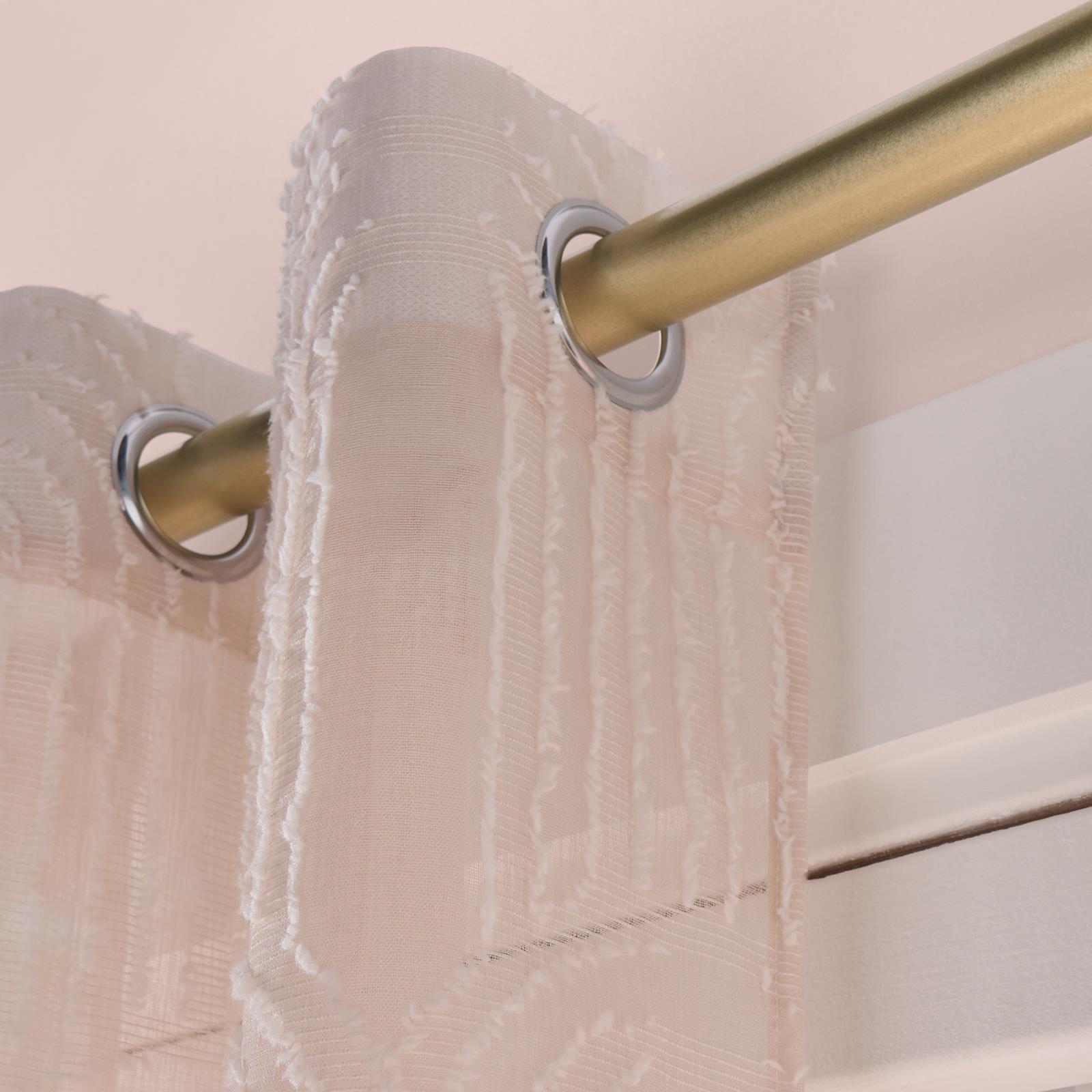 OHS Tufted Arches Voile Net Curtains Pair of 2 Window Panels Slot Top Set