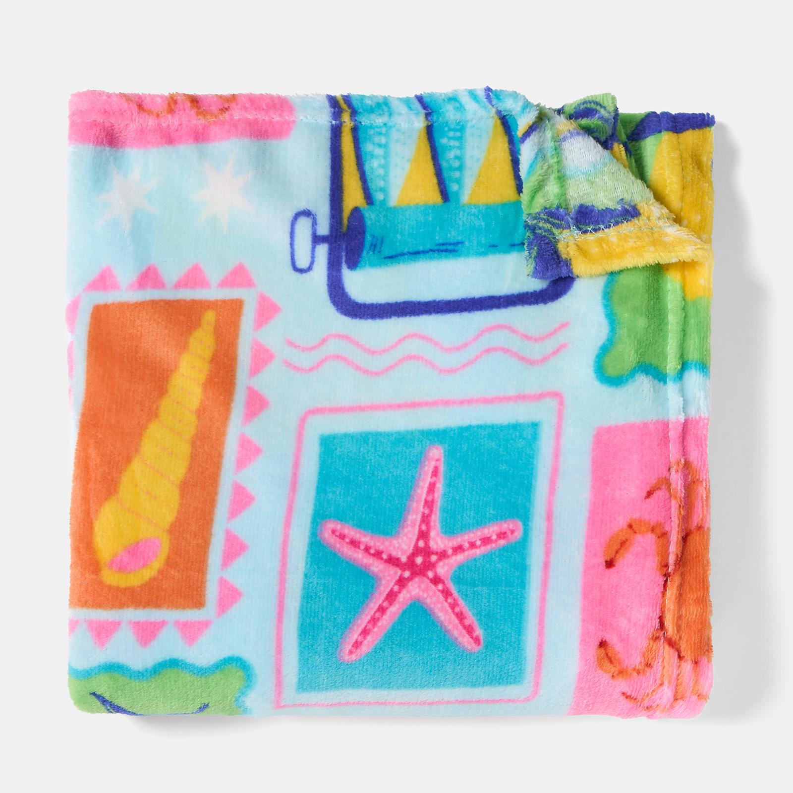 OHS Postcard Print Throw Ultra Soft Blanket Flannel Fleece Lightweight Bedspread