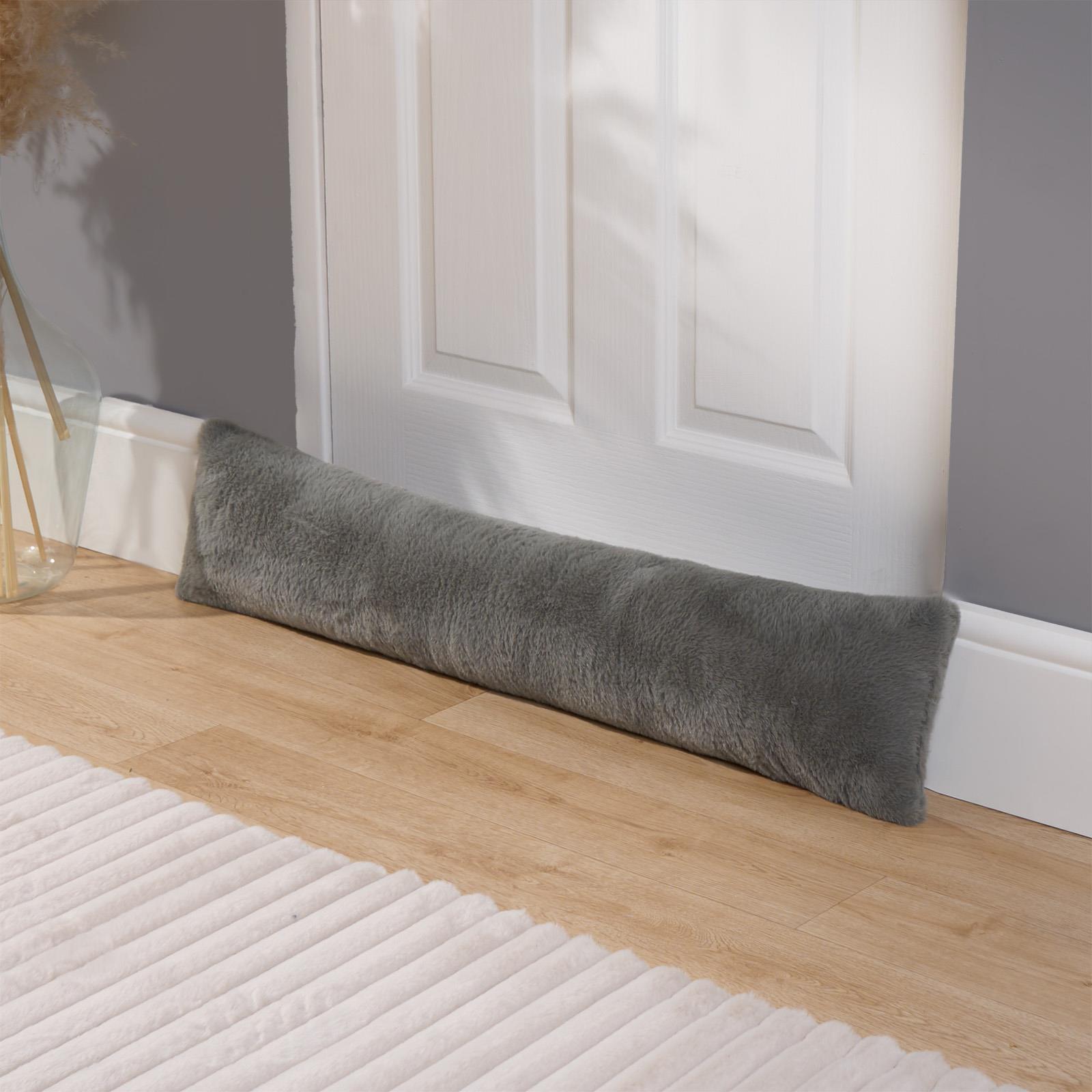 Faux Fur Fleece Draft Excluder Window Insulation Weather Draught Door Stopper
