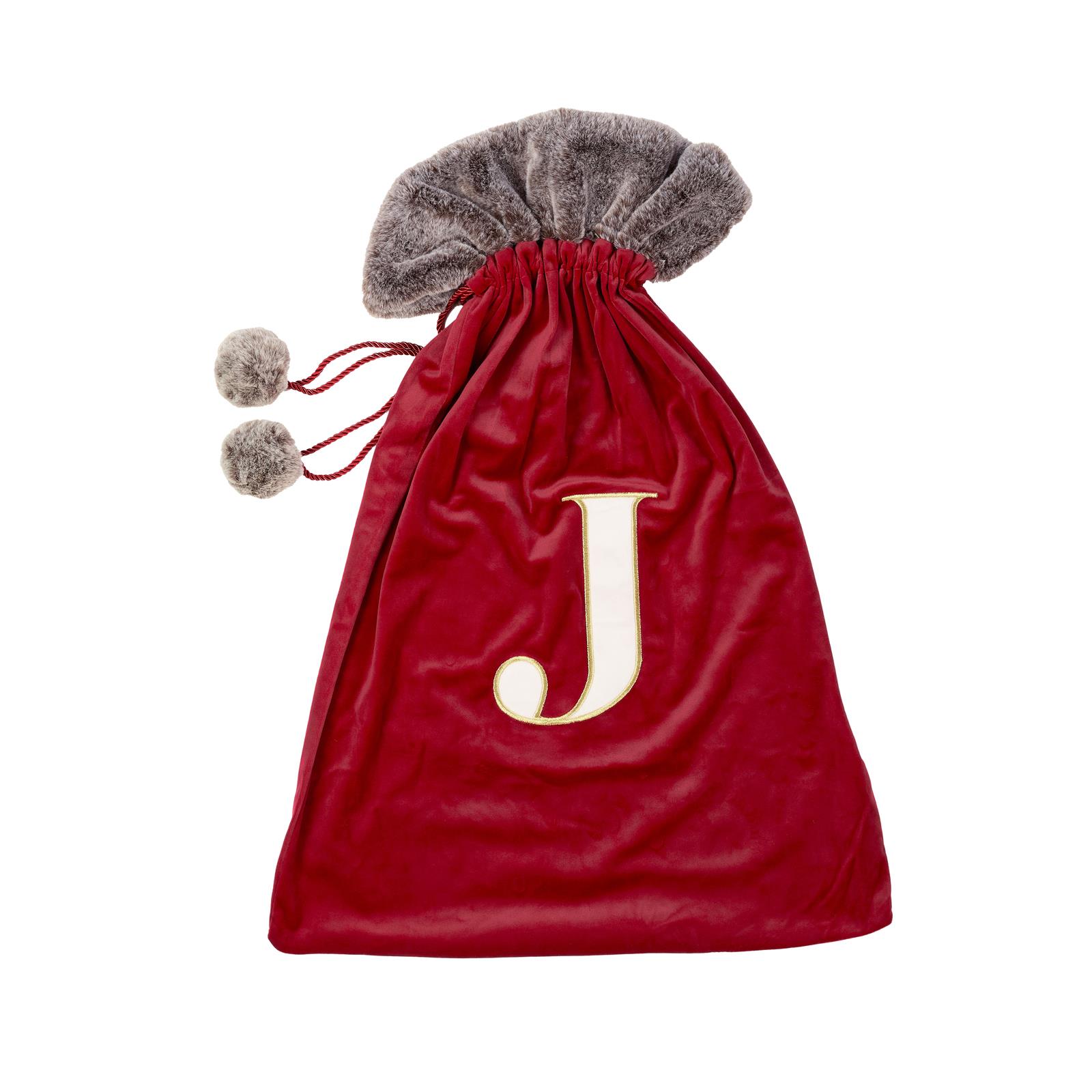 OHS Christmas Alphabet Stocking Sack Set Festive Xmas Santa Gift Bag