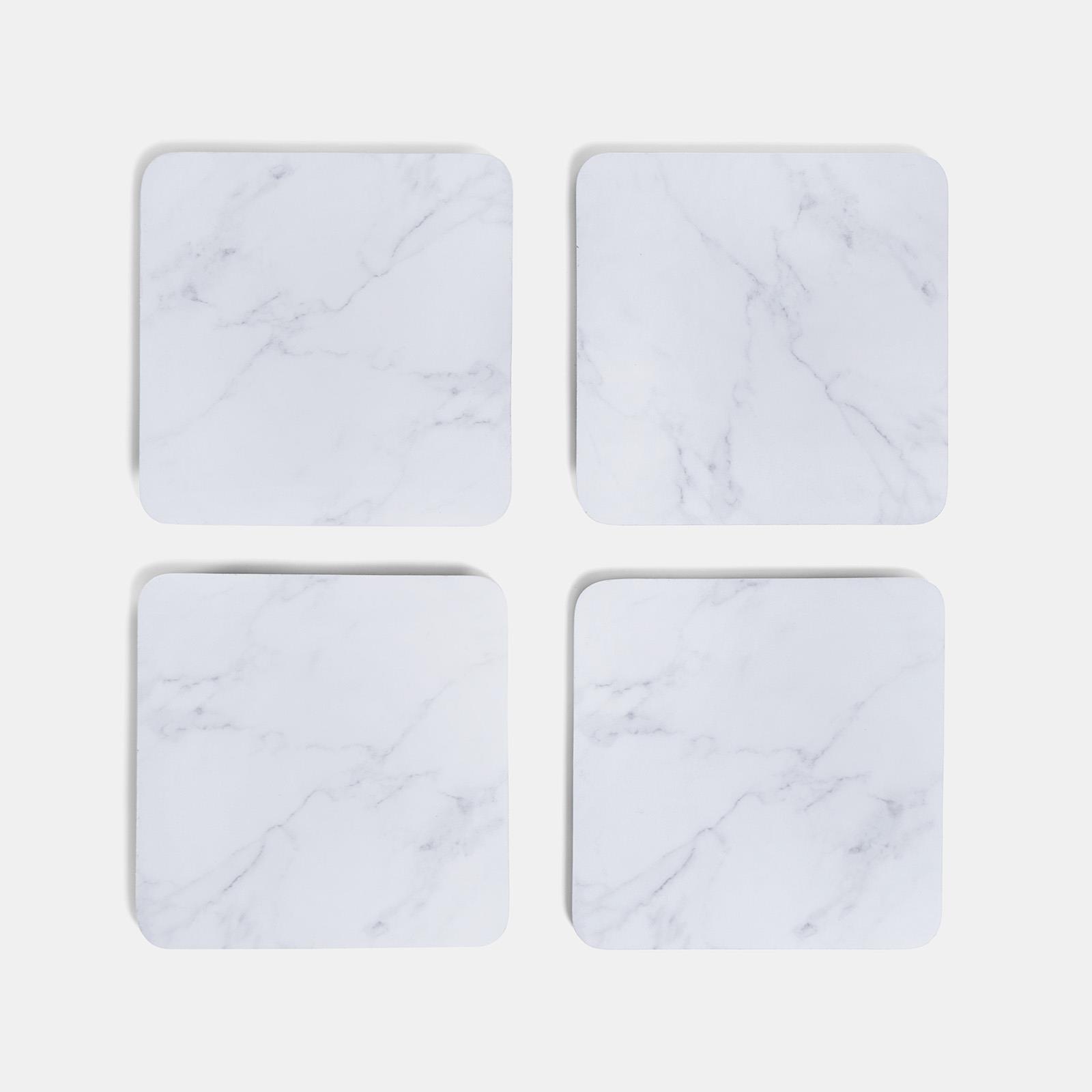 OHS Marble Effect Placemat Coaster 4 Set Luxury Table Mats Home Decor
