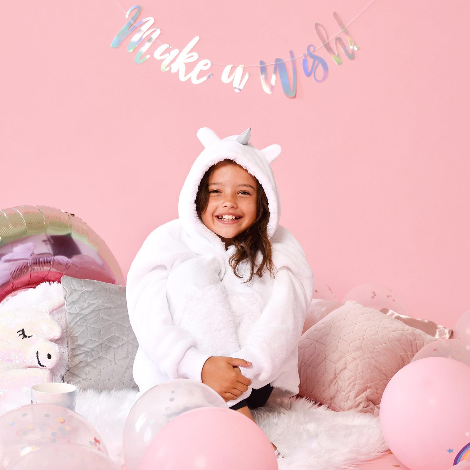 Kids Hoodie Blanket Oversized Sherpa Fleece Jumper Sweatshirt Soft Warm Throw - Picture 169 of 169