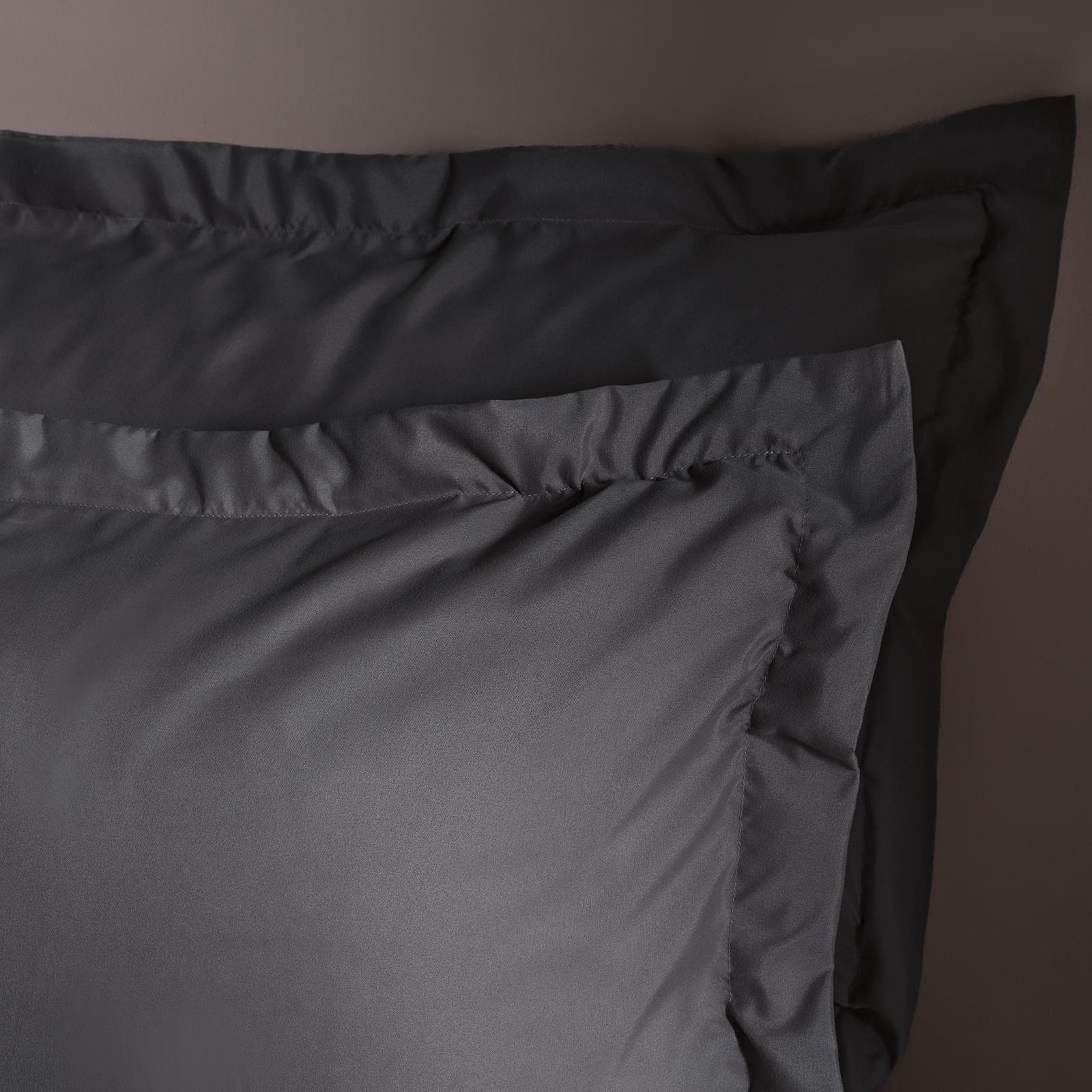 OHS 2 Pack Oxford Pillowcase Set Soft Microfibre Plain Dyed Pillow Covers