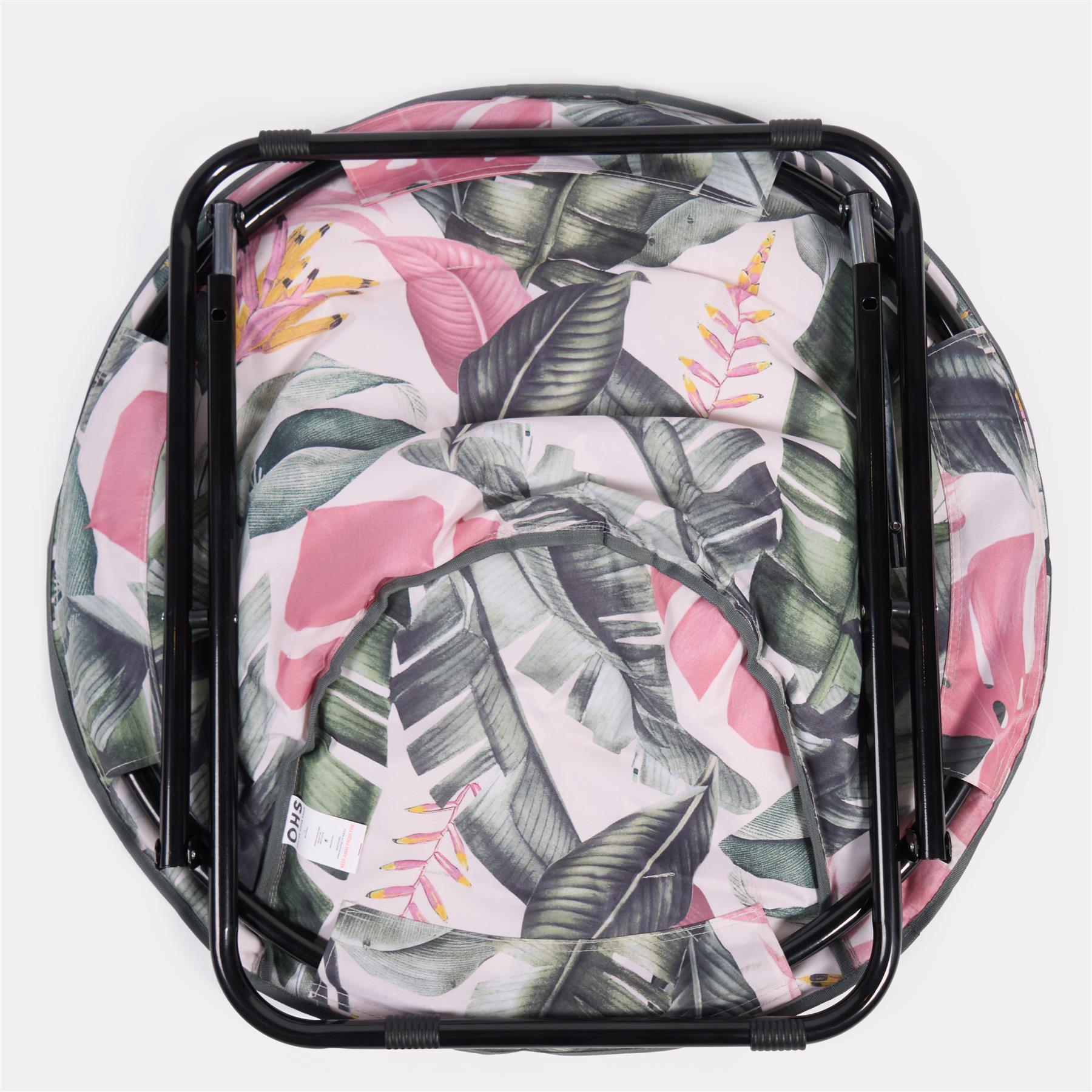 OHS Moon Camping Chair Round Folding Outdoor Garden Portable Seat