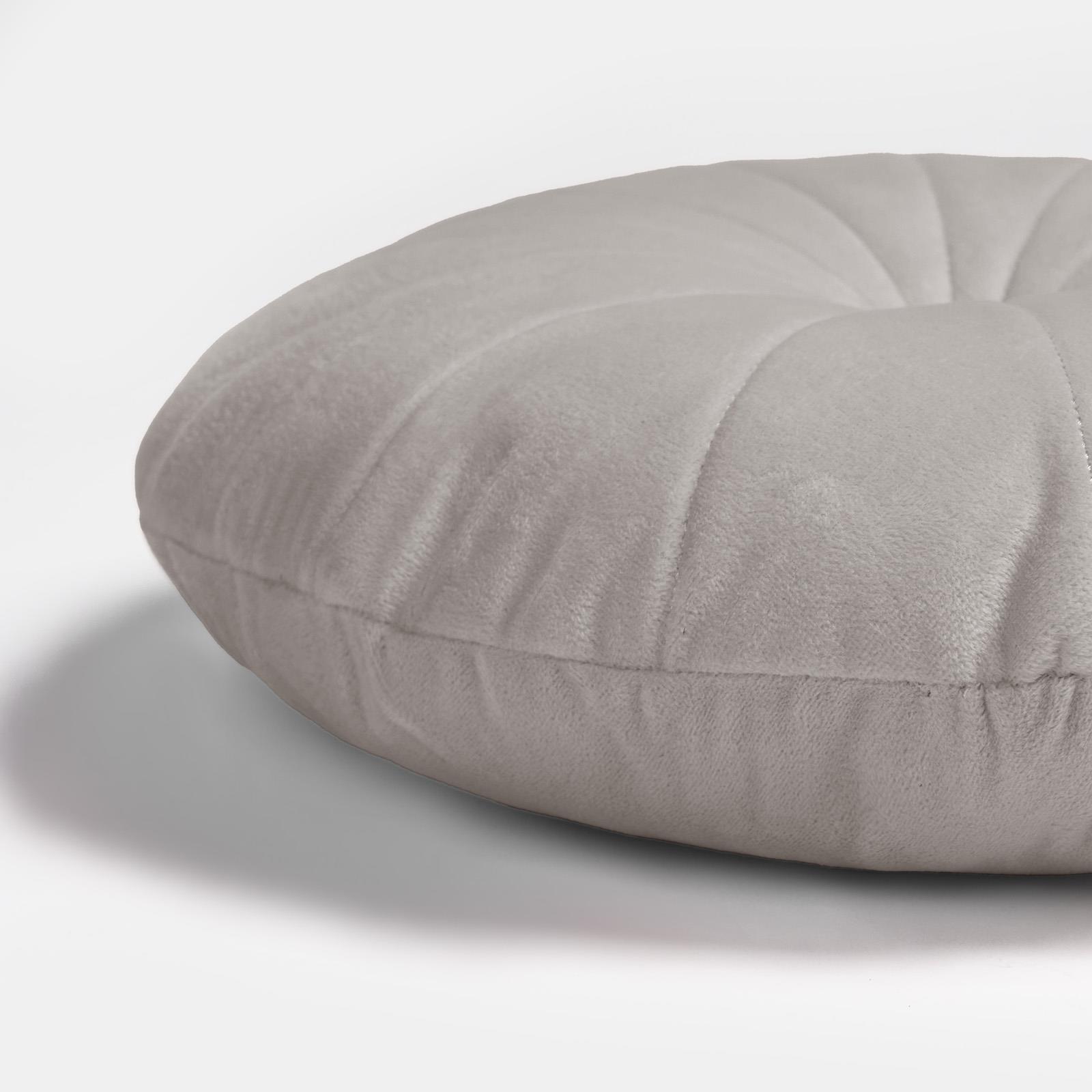 OHS Velvet Filled Cushion Round Bedroom Decor Scatter Chair Sofa Button Pillow