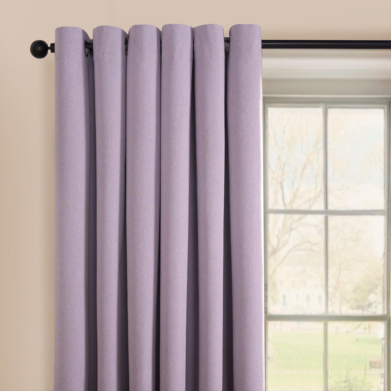 Pair of Eyelet Blackout Curtains Woven Ready Made Ring Top Thermal Texture Thick - Picture 29 of 48
