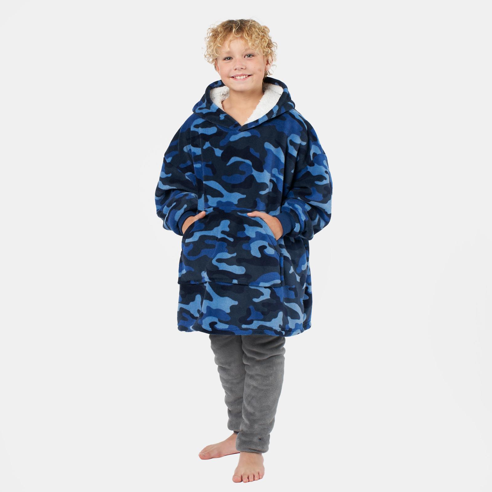 Kids Hoodie Blanket Oversized Sherpa Fleece Jumper Sweatshirt Soft Warm Throw - Picture 10 of 169