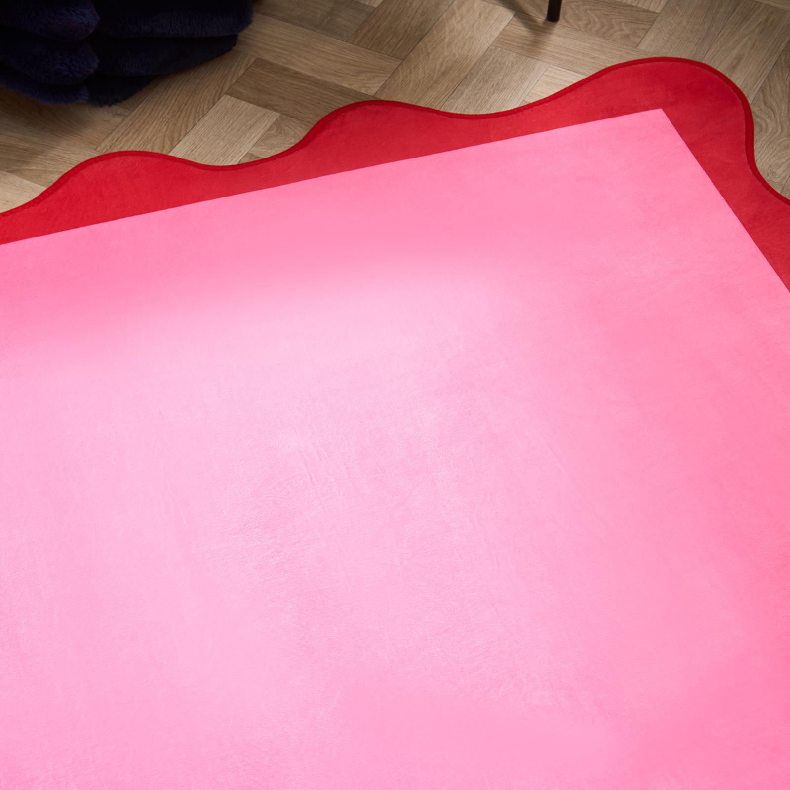 OHS Scallop Edge Rug Non Slip Soft Modern Carpet Living Room Bedroom