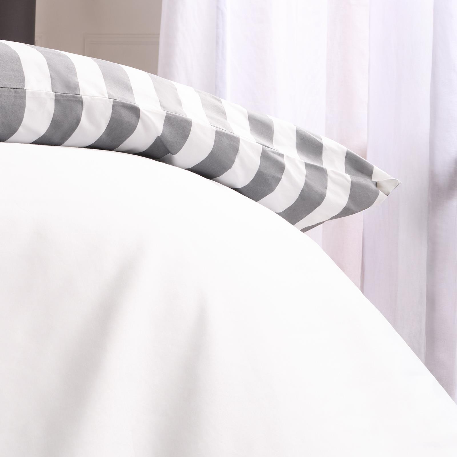 OHS Stripe Edge Bedding Set Microfibre Duvet Cover with Pillowcase