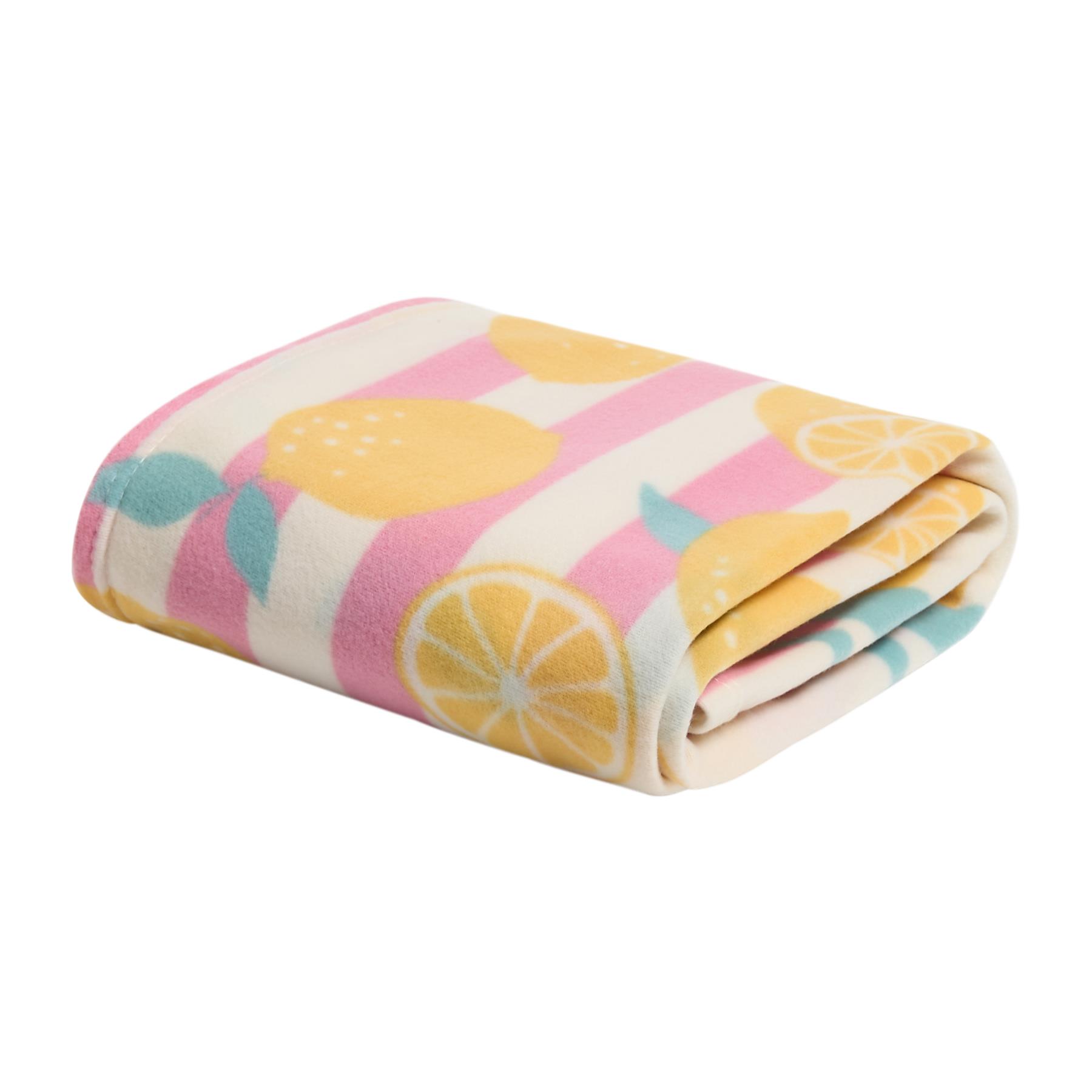 OHS Lemon Stripes Throw Soft Blanket Polar Fleece Lightweight Bedspread
