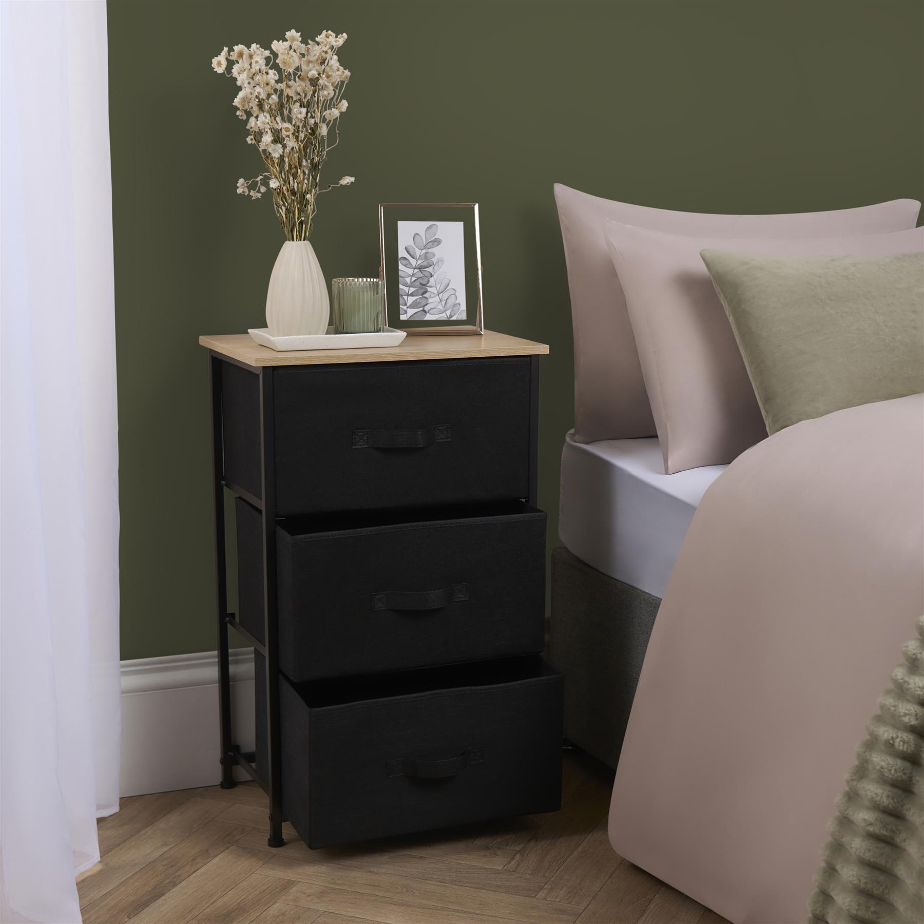 Fabric Cabinet Bedside 2/3/4 Drawers Storage Unit Clothes Shoes Home Organiser - Picture 47 of 94