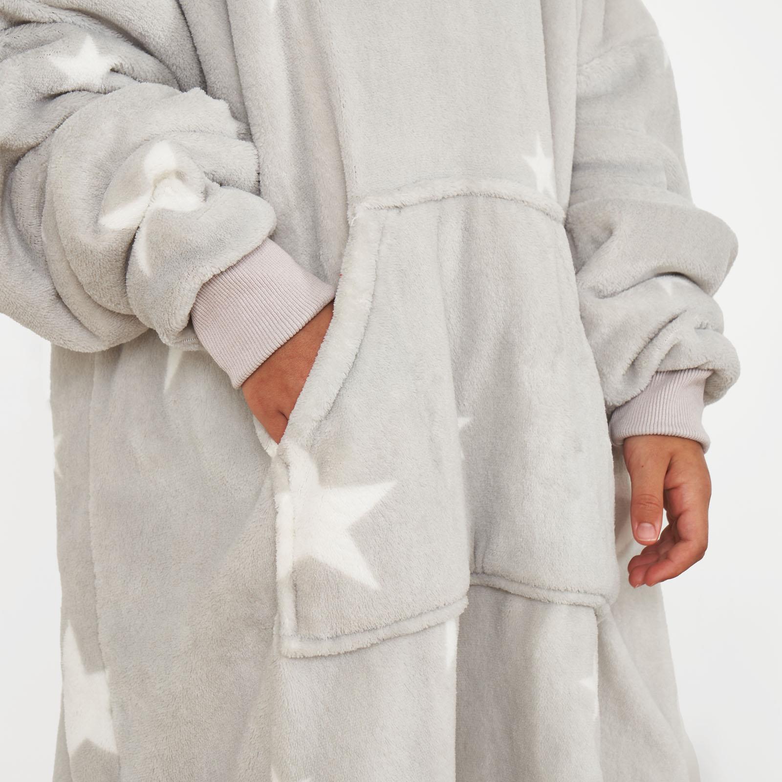 Kids Hoodie Blanket Oversized Sherpa Fleece Jumper Sweatshirt Soft Warm Throw - Picture 146 of 169