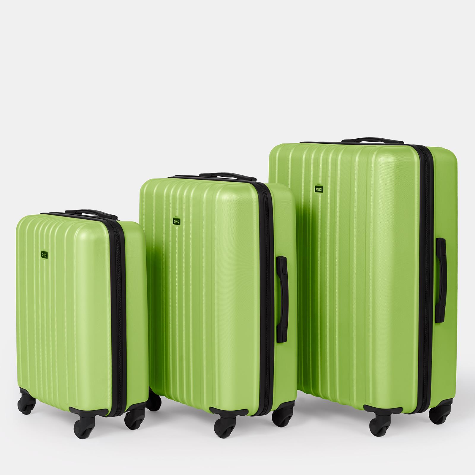 OHS Hard Shell Suitcase Luggage Set Travel ABS 4 Wheels Trolley Cabin Carry-On