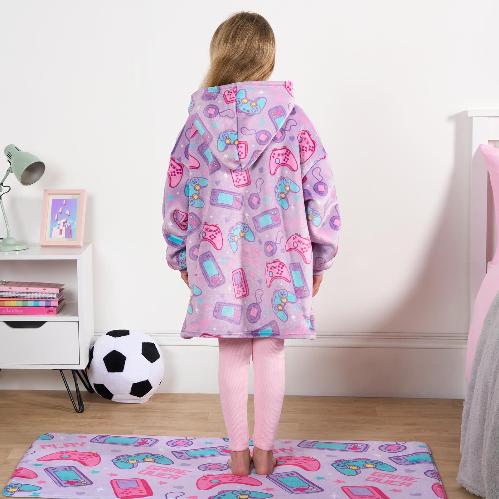 Kids Hoodie Blanket Oversized Sherpa Fleece Jumper Sweatshirt Soft Warm Throw - Picture 58 of 169