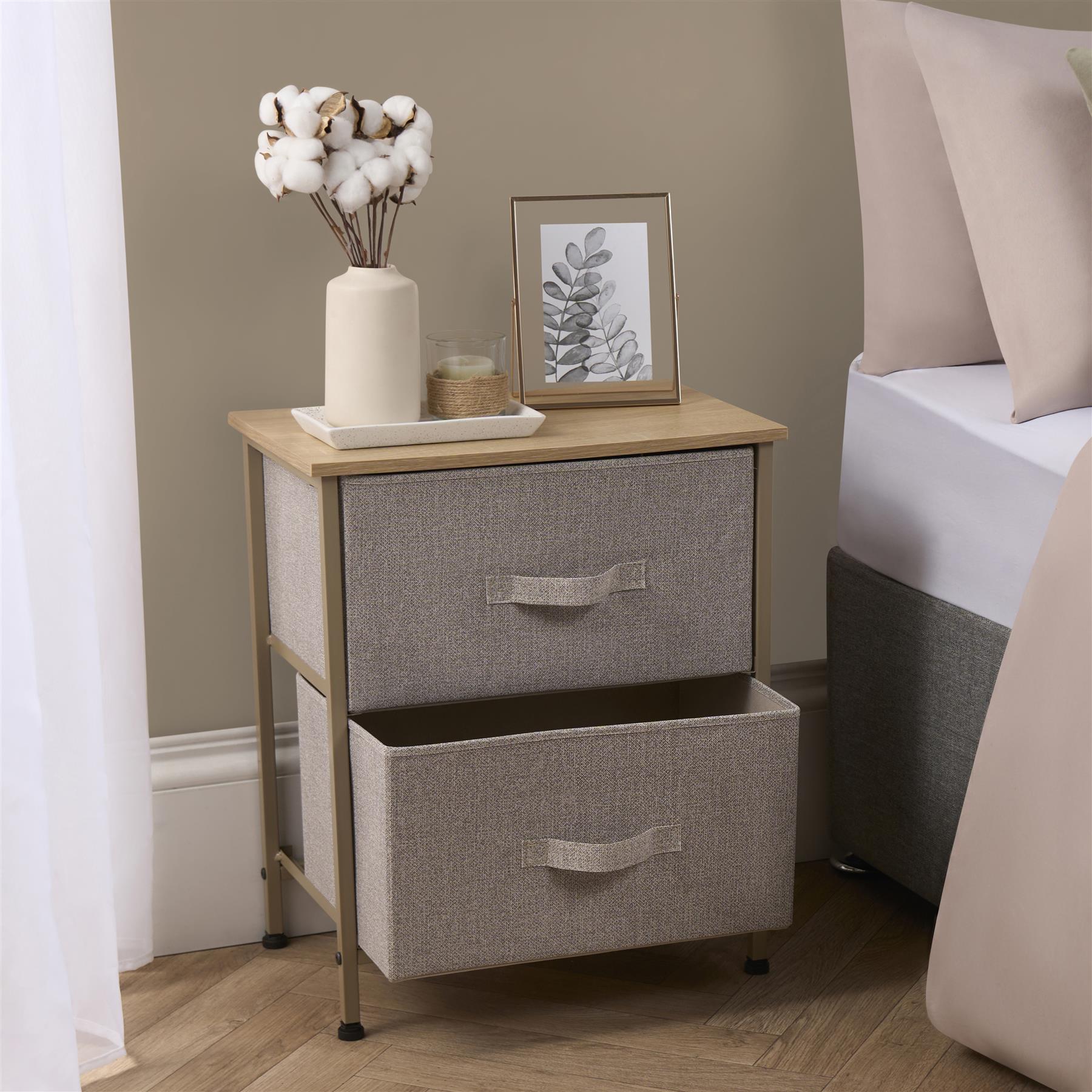 Fabric Cabinet Bedside 2/3/4 Drawers Storage Unit Clothes Shoes Home Organiser - Picture 4 of 94