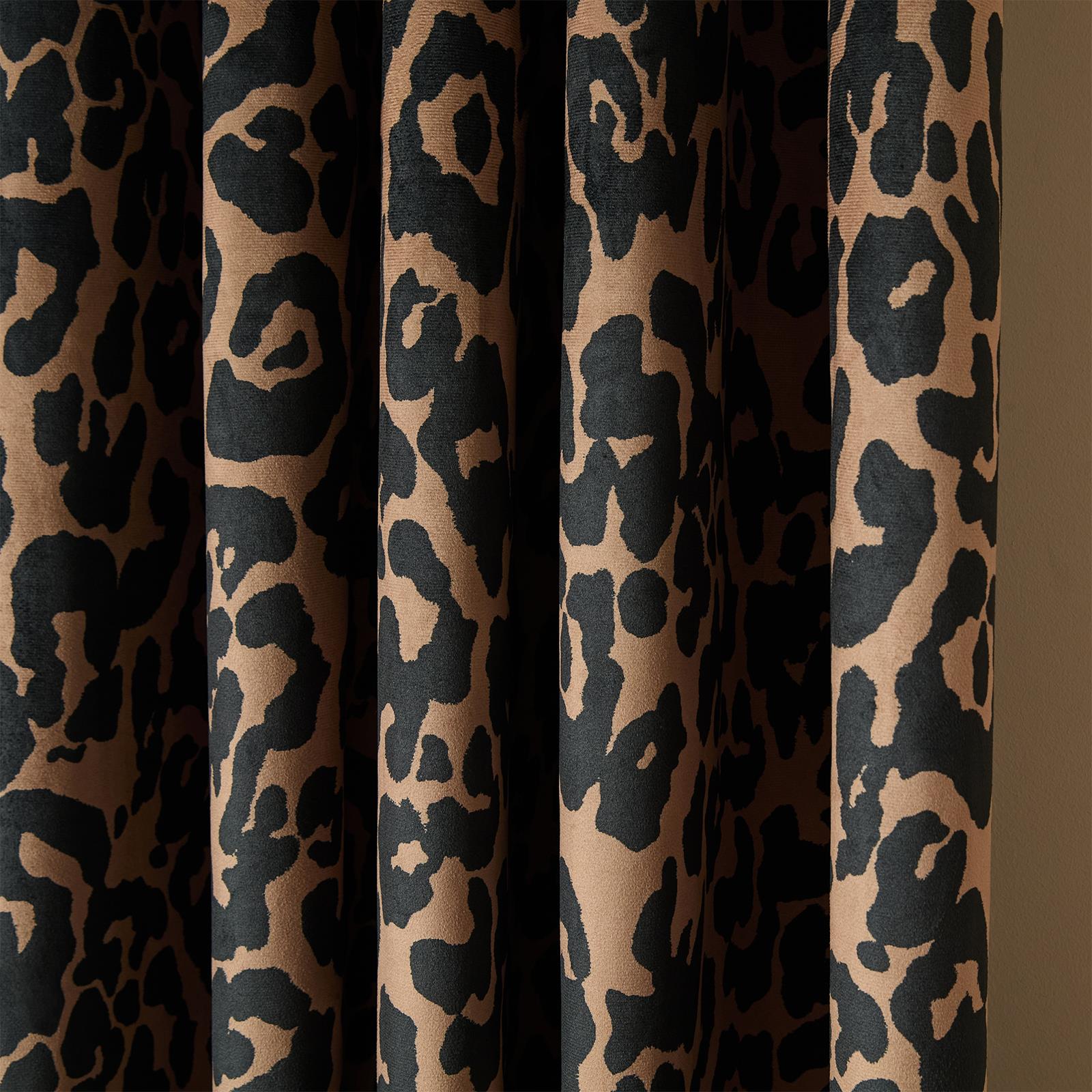 OHS Velvet Eyelet Blackout Curtains Animal Print Ready Made Ring Top
