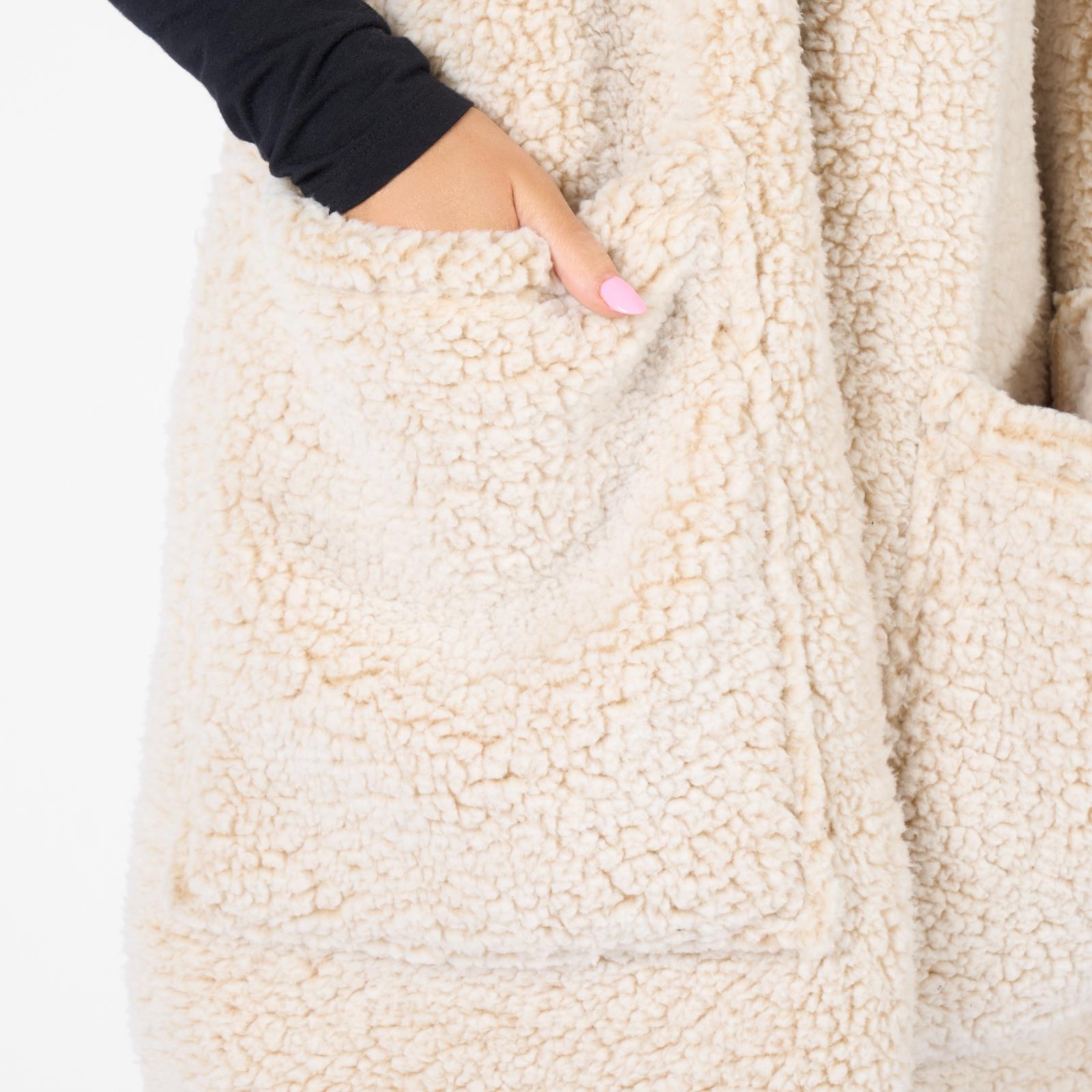 OHS Teddy Fleece Scarf Long Thermal Soft Pockets Hand Neck Warmer Marl Wrap