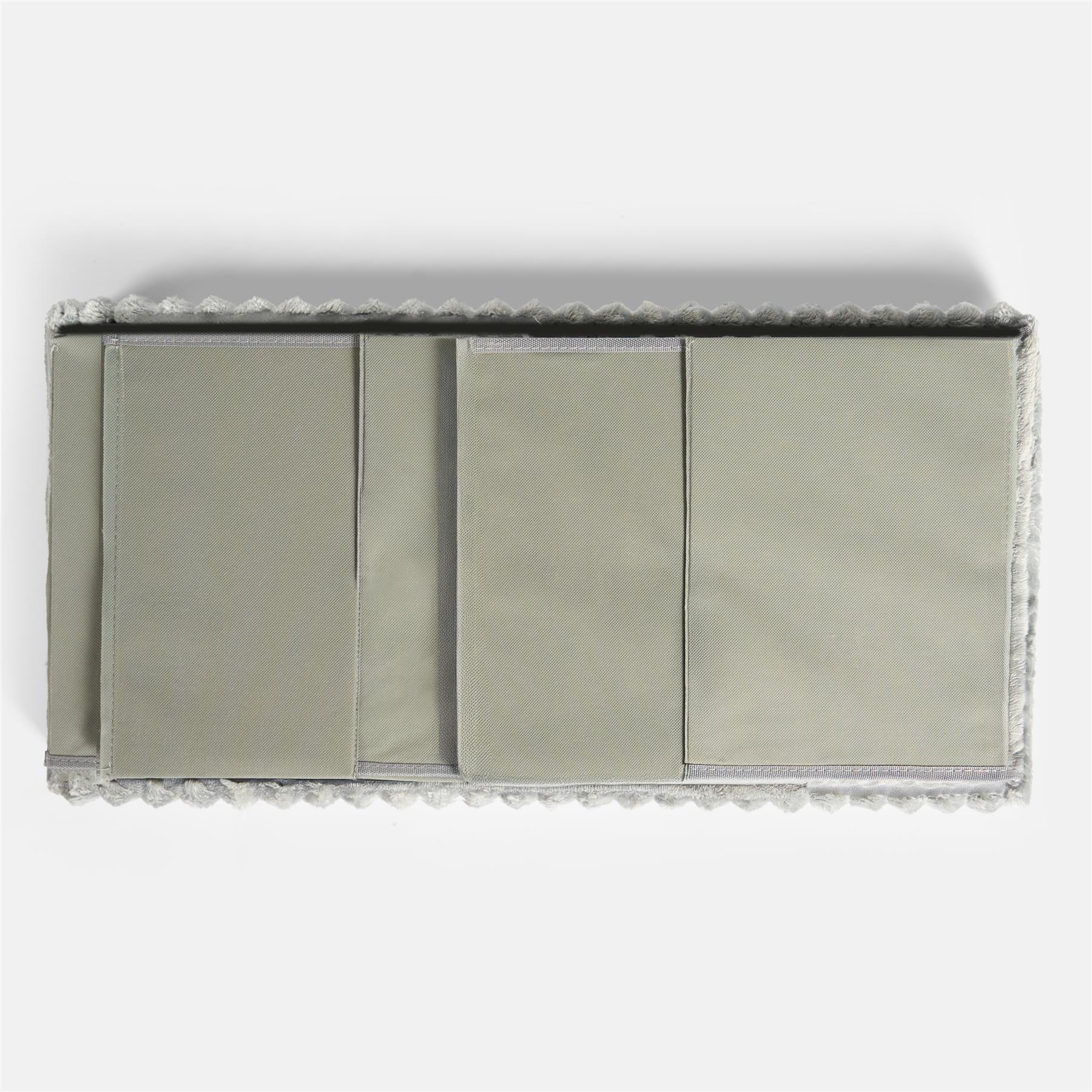 Storage Cube Unit 6 Draw Ottoman Space Saving Velvet Chest Shoe Boucle Organiser