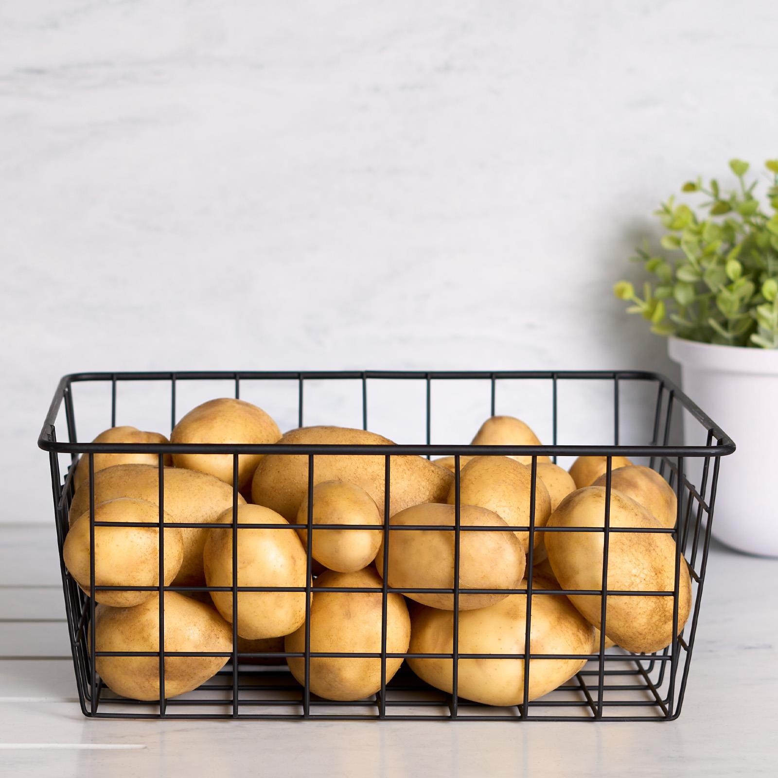 Wire Storage Basket Organiser Tidy Clothing Towel Holder Space Saving Solution