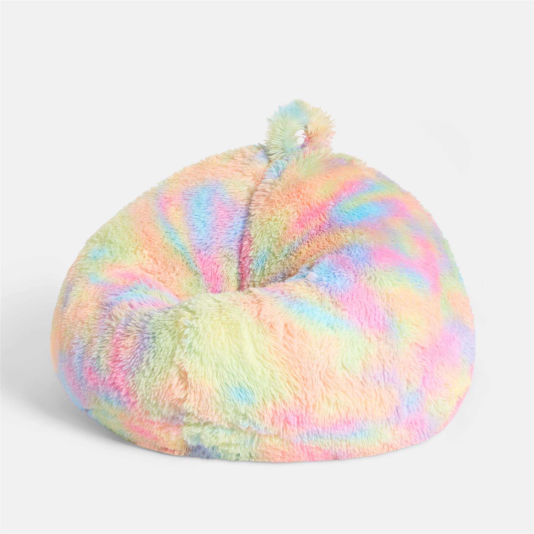 OHS Kids Fluffy Bean Bag Chair Seat Footstool Rest Filled Warm Soft Cushion
