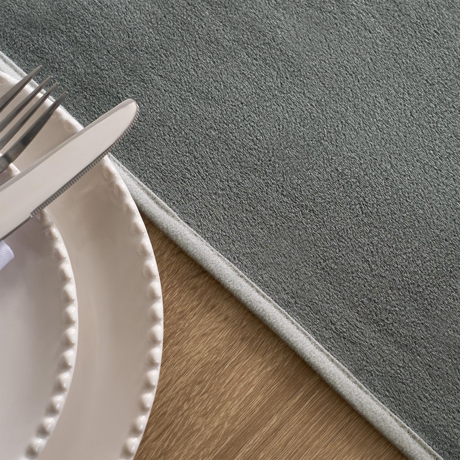 OHS Piped Trim Table Mats Runner Set Matte Velvet Placemats Home Decor