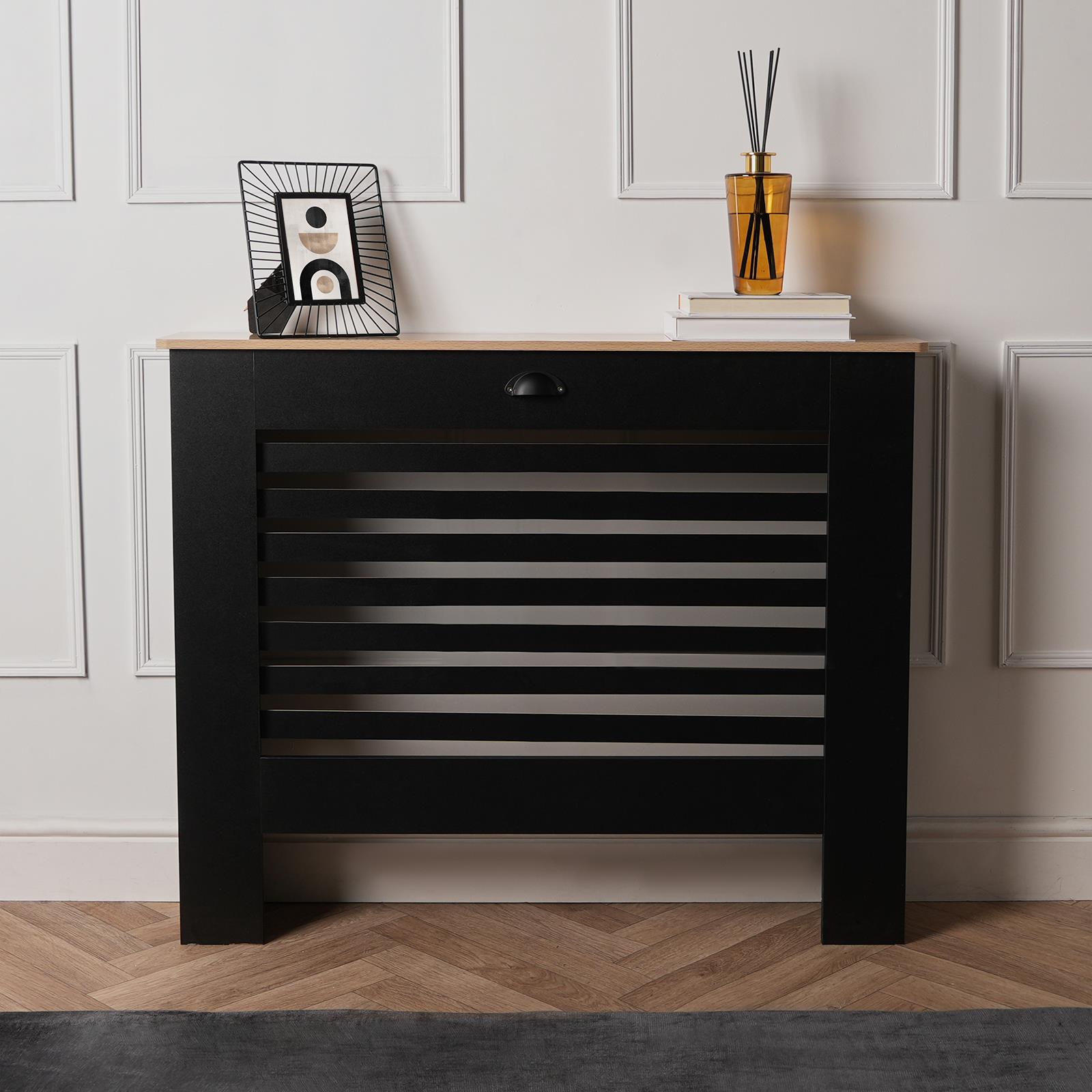 Wooden Radiator Cover Side Board S M L Cabinet Shelf Modern Hallway Furniture - Picture 28 of 55