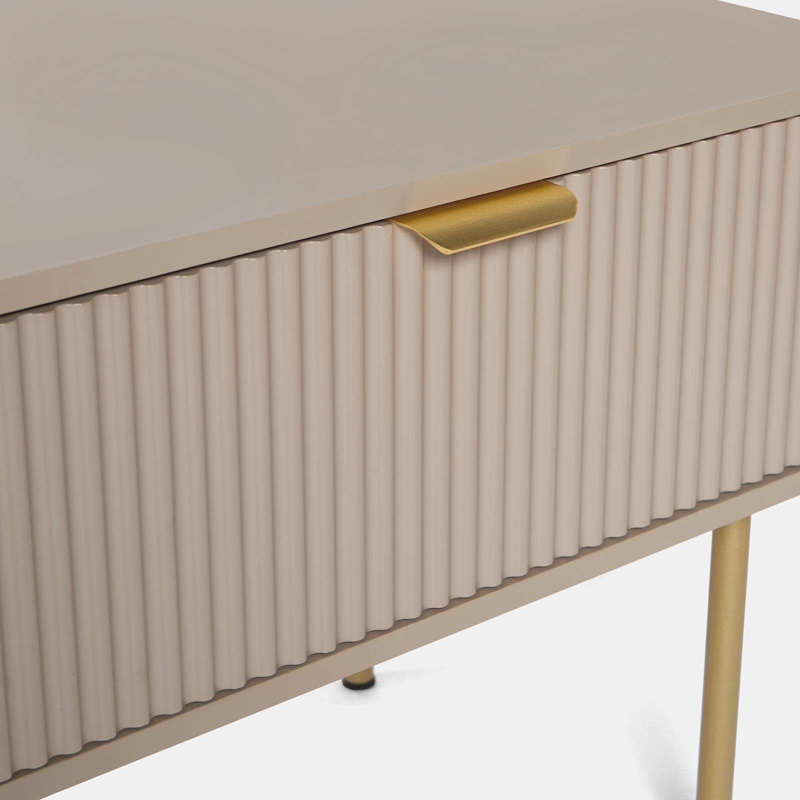 OHS Ribbed Coffee Table with Drawer Engineered Wood Shelf Storage Home Decor