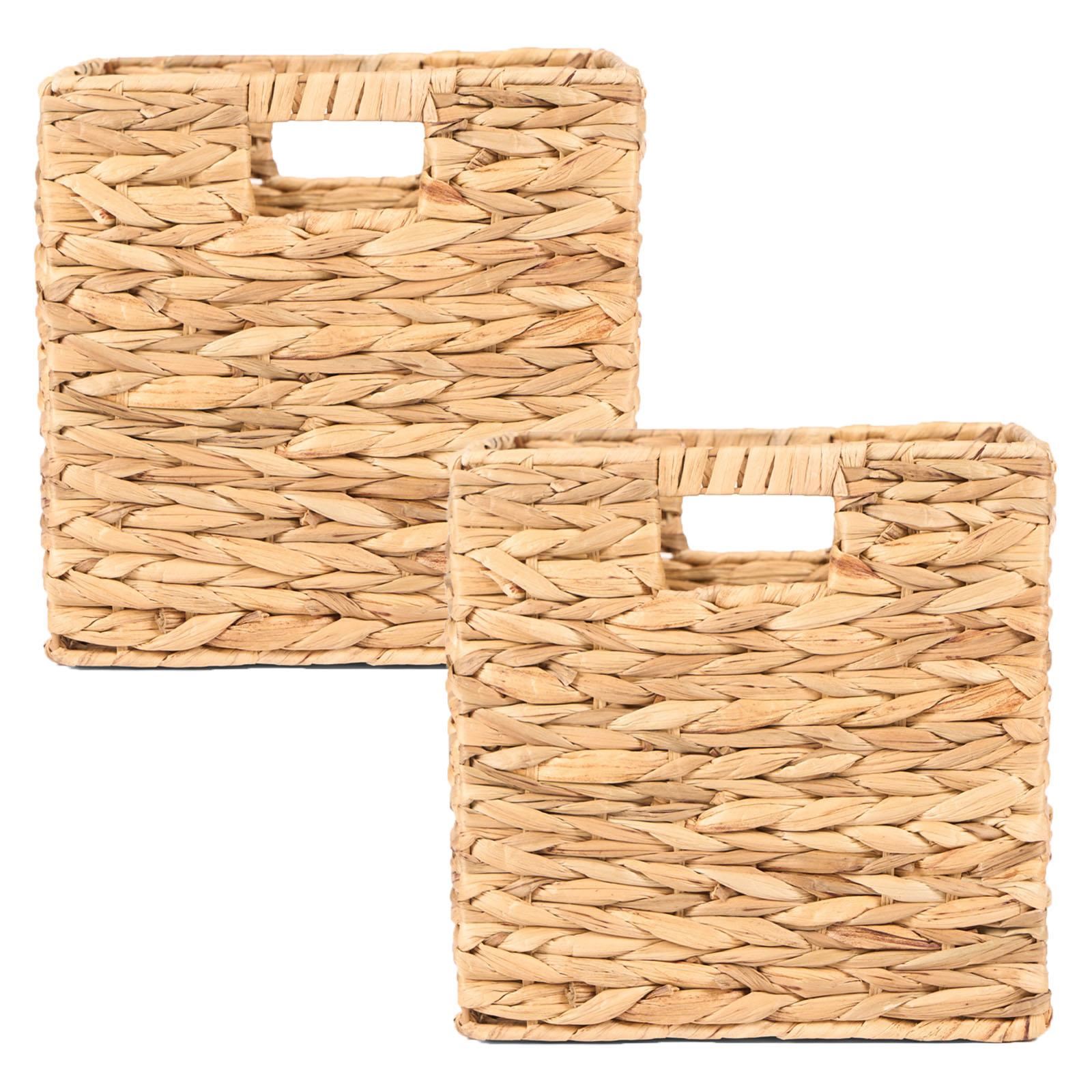 Natural Storage Cube Folding Rope Organiser Woven Wicker Hamper Strong Eco Box - Picture 19 of 20