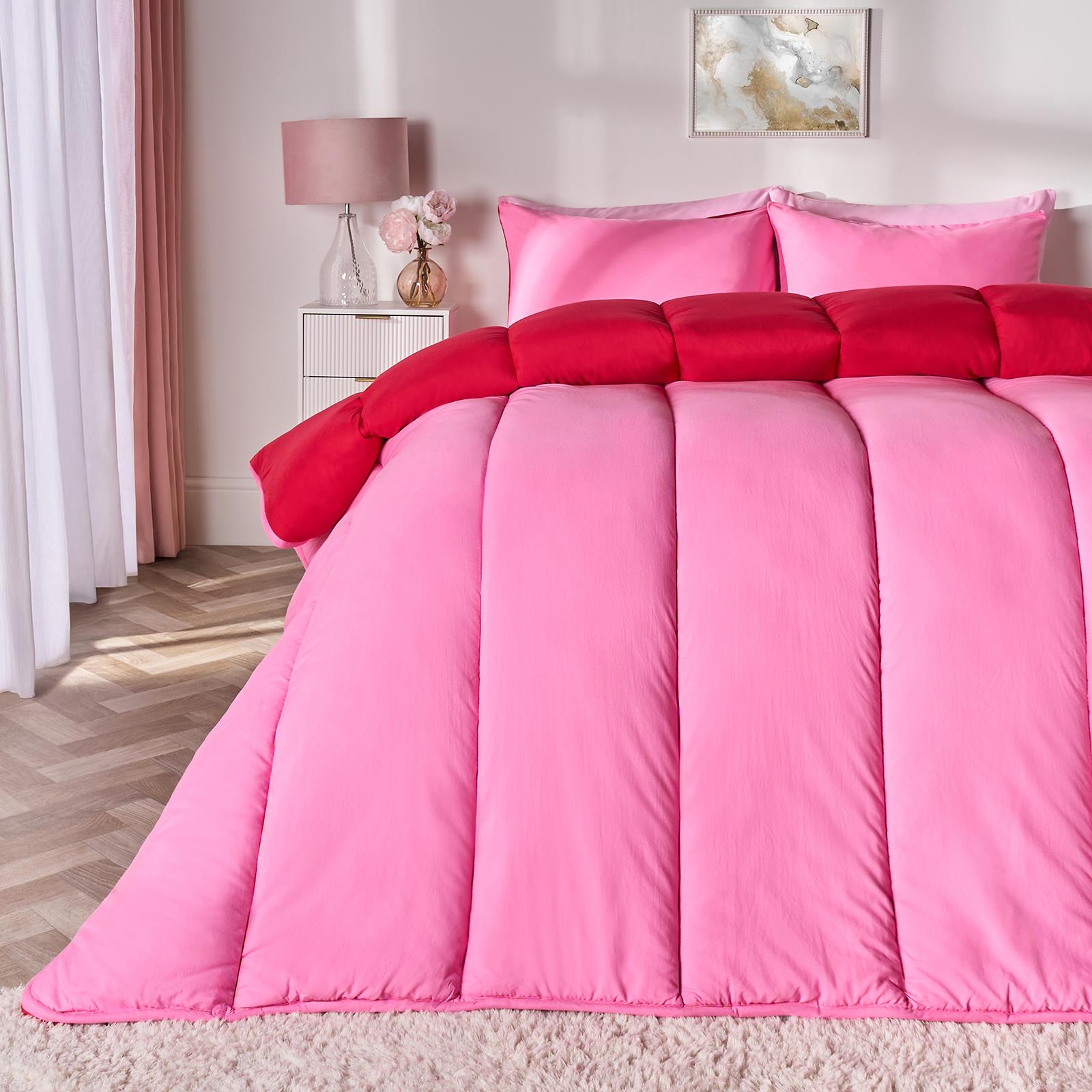 OHS Coverless Duvet & Pillowcase 10.5 Tog Bedding Set Easy Care Reversible