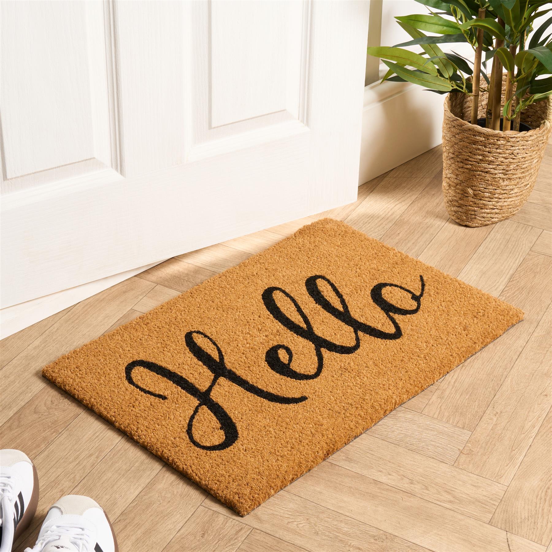 OHS Slogan Welcome Doormat Natural Non Slip Indoor Outdoor Coir Door Mat Rug